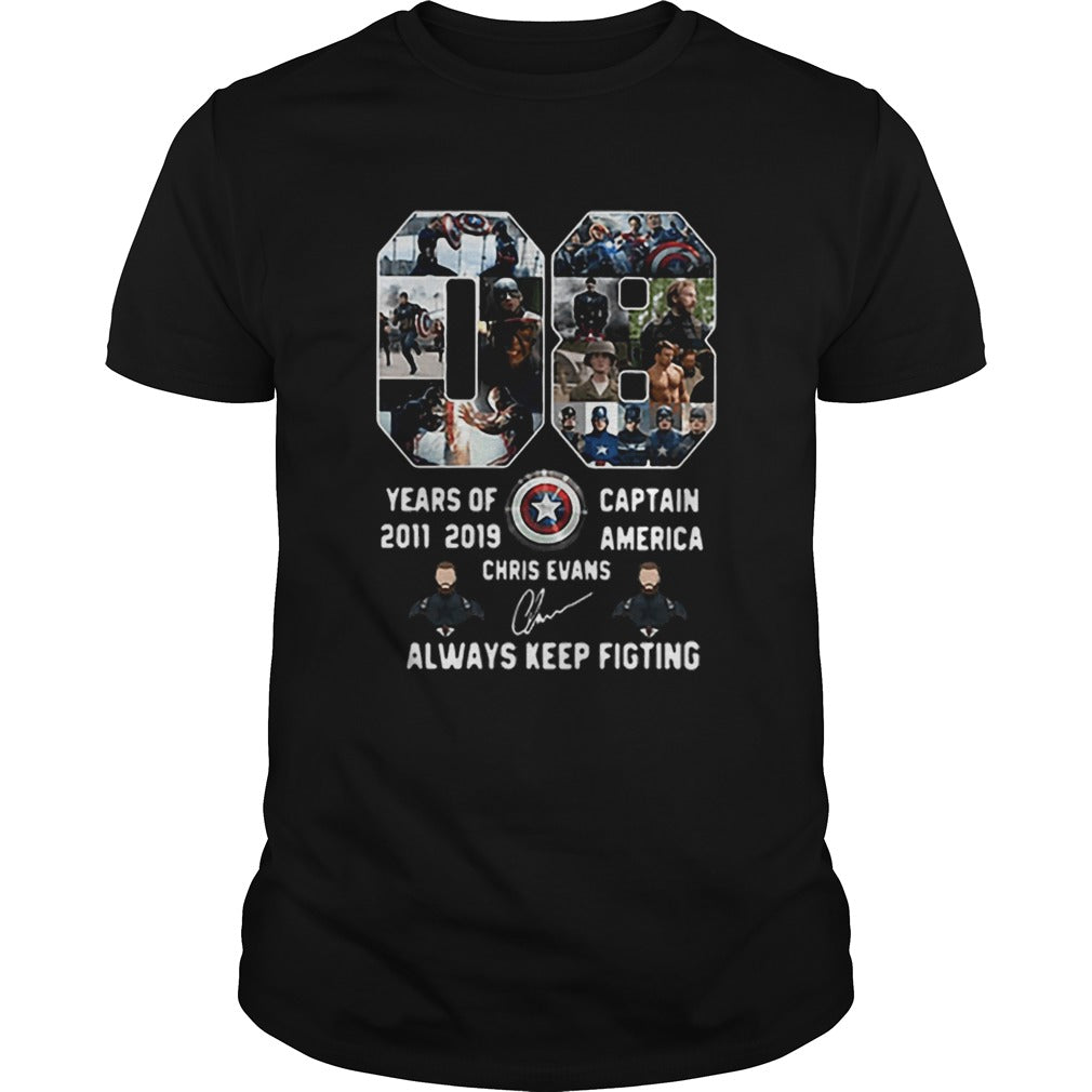 08 years of Captain America 2011 2019 Chris Evans shirt