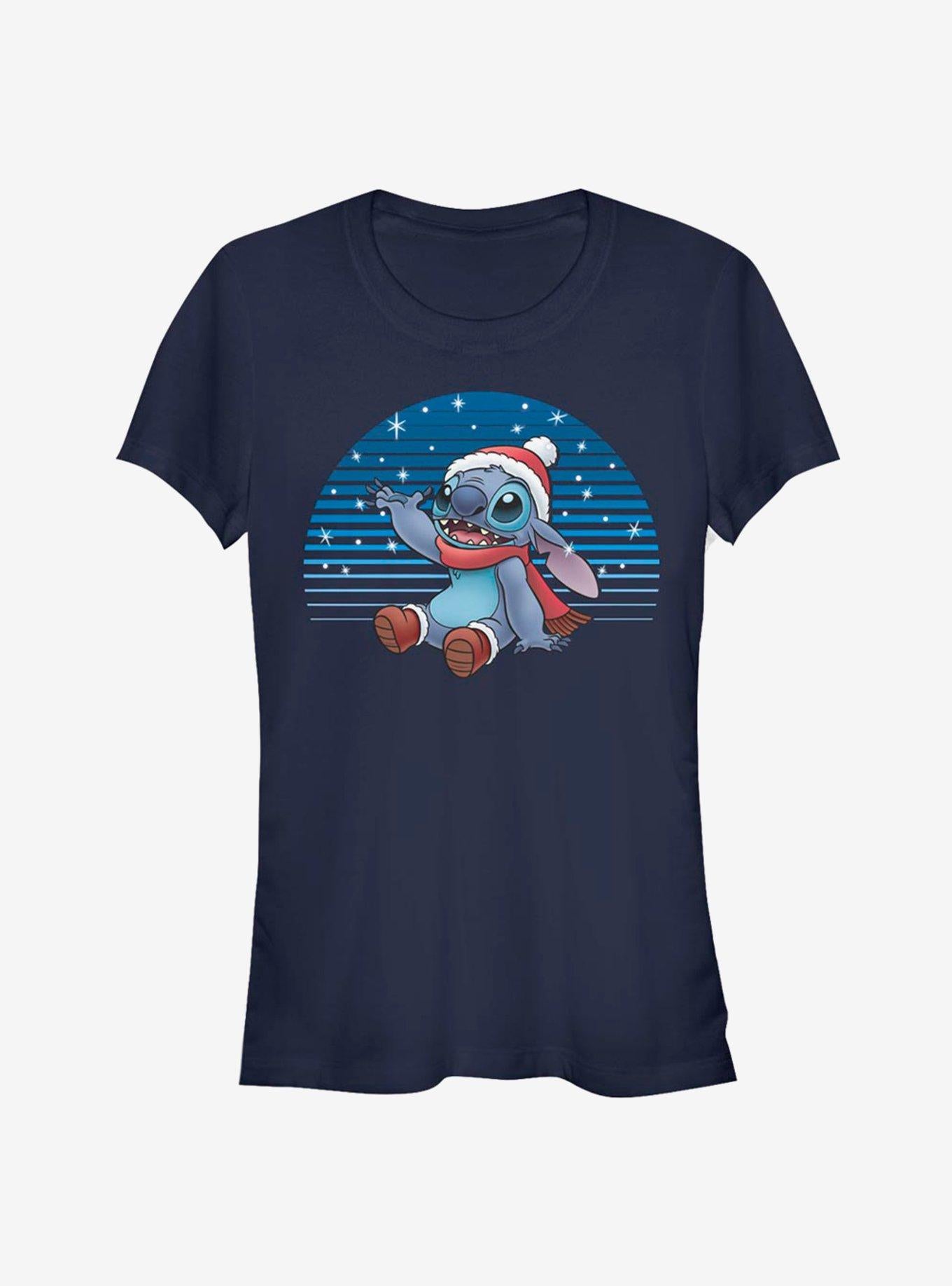 Disney Lilo Stitch Christmas Snowing Stitch Girls TShirt T-Shirt | Top Trending Graphic | Perfect For Daily Wear