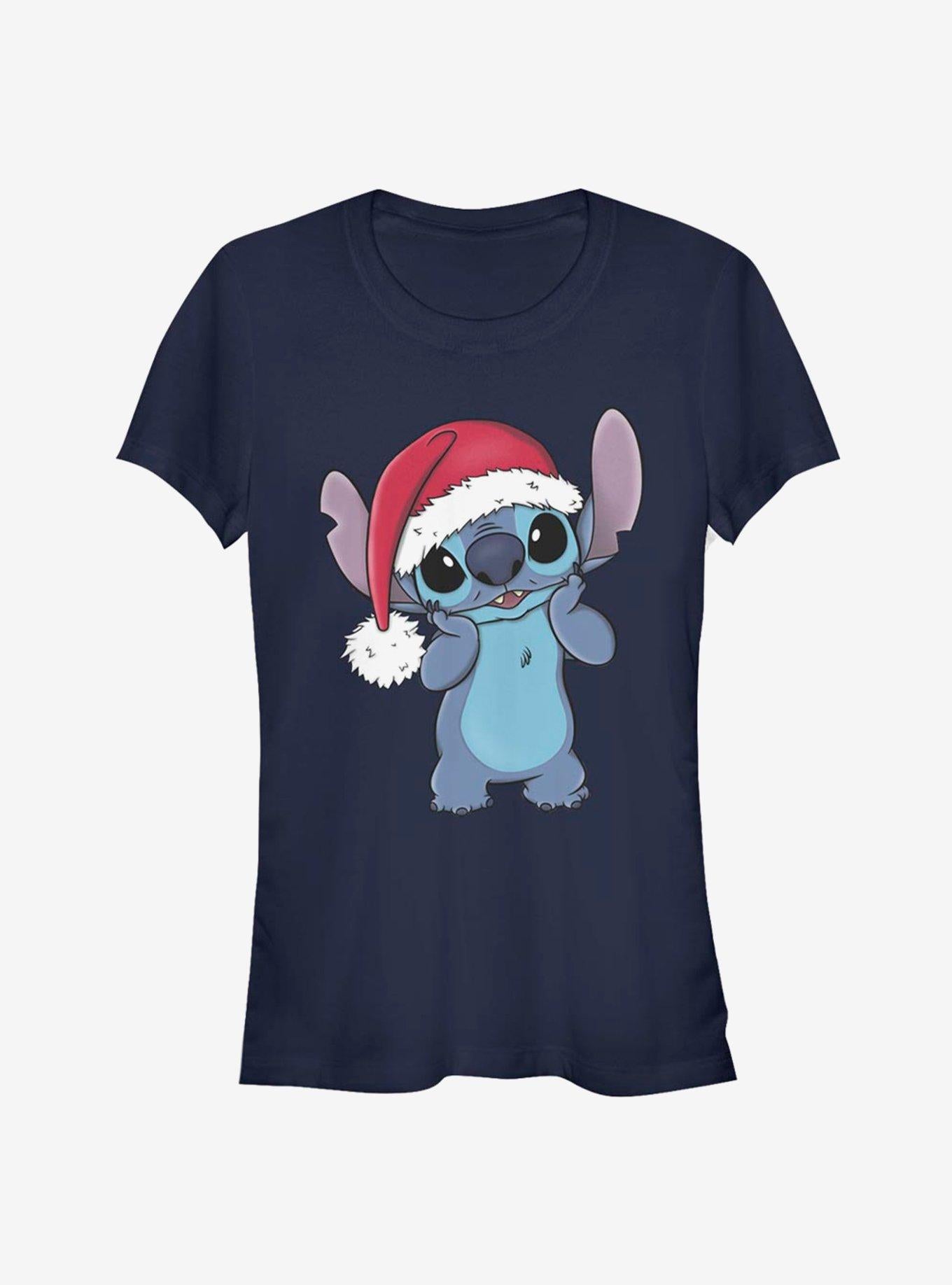 Disney Lilo Stitch Christmas Cute Santa Stitch Girls TShirt T-Shirt | Fan Favorite Artwork | Limited Christmas Style