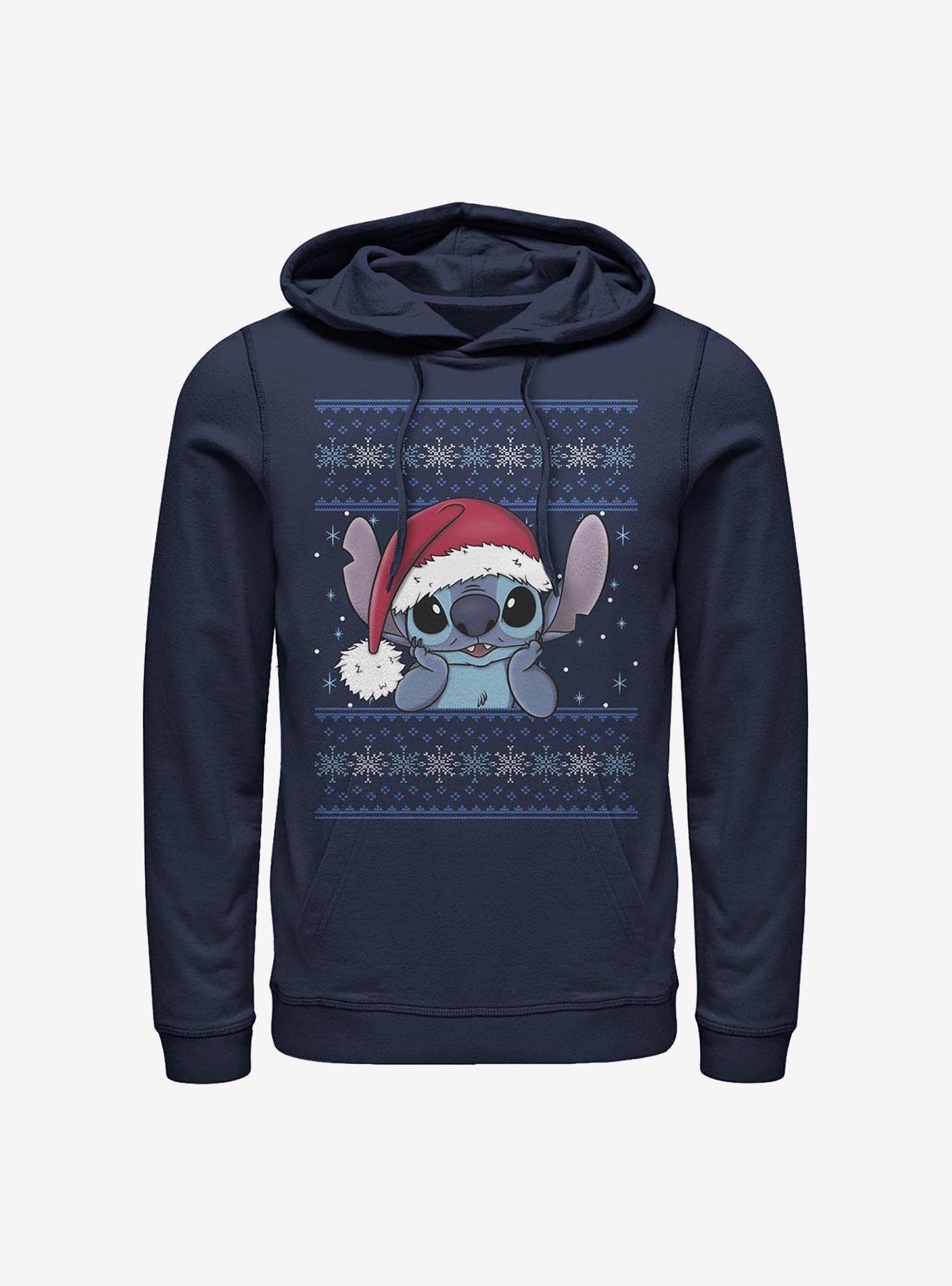 Disney Lilo & Stitch Holiday Stitch Wearing Santa Hat Hoodie