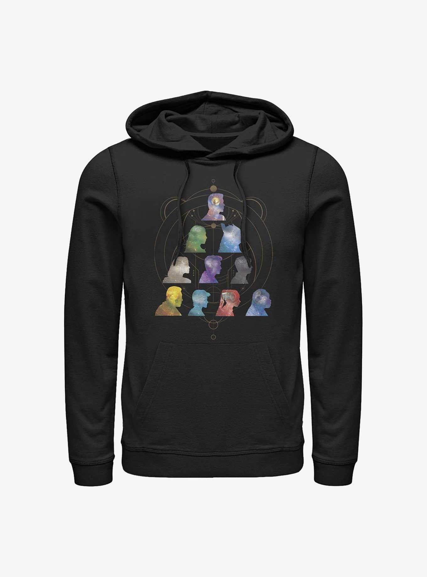 Marvel Eternals Silhouette Galaxy Heads Hoodie