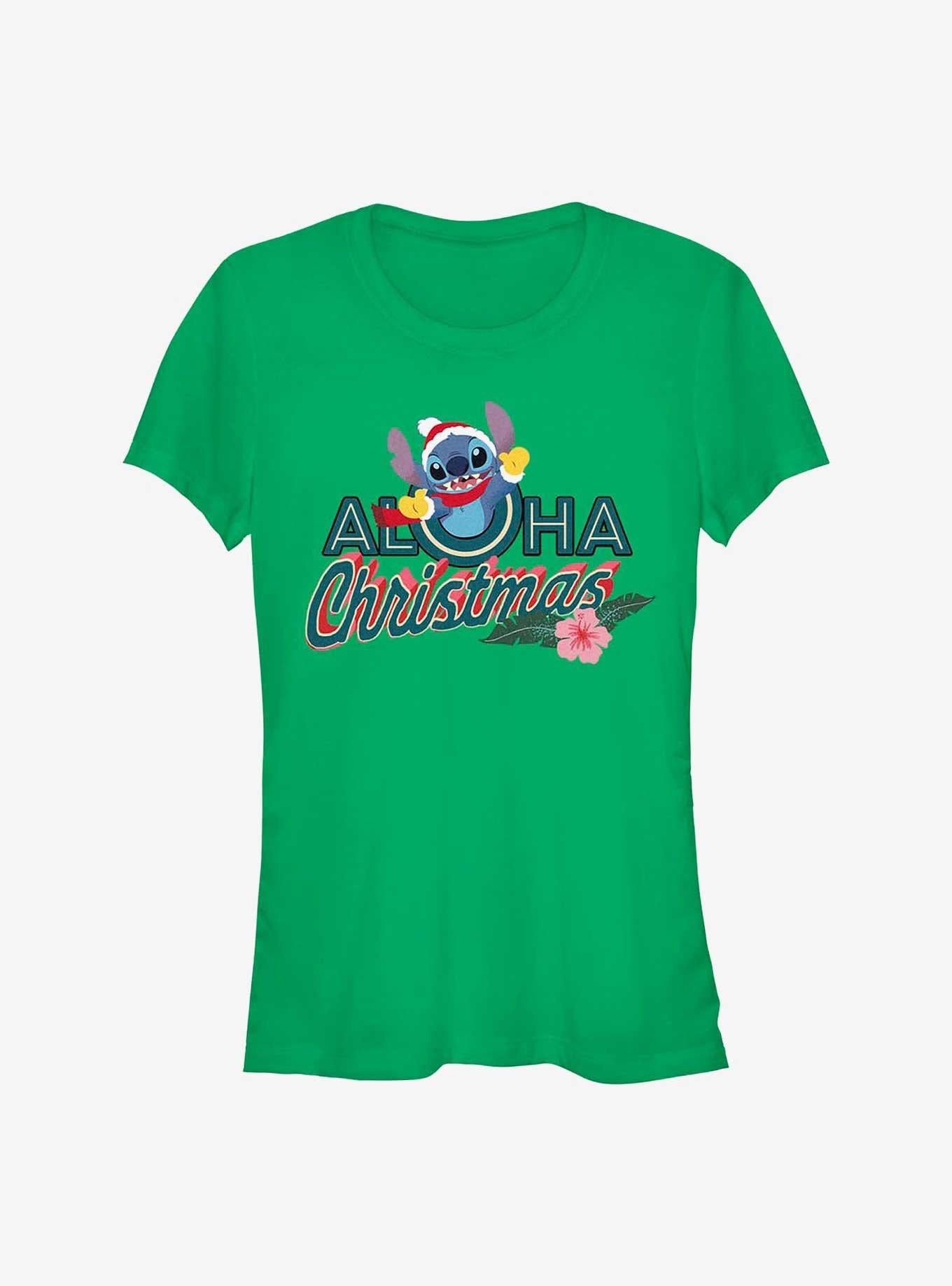 Disney Lilo Stitch Aloha Christmas Girls TShirt T-Shirt | Cute Festive Style | Limited Christmas Style