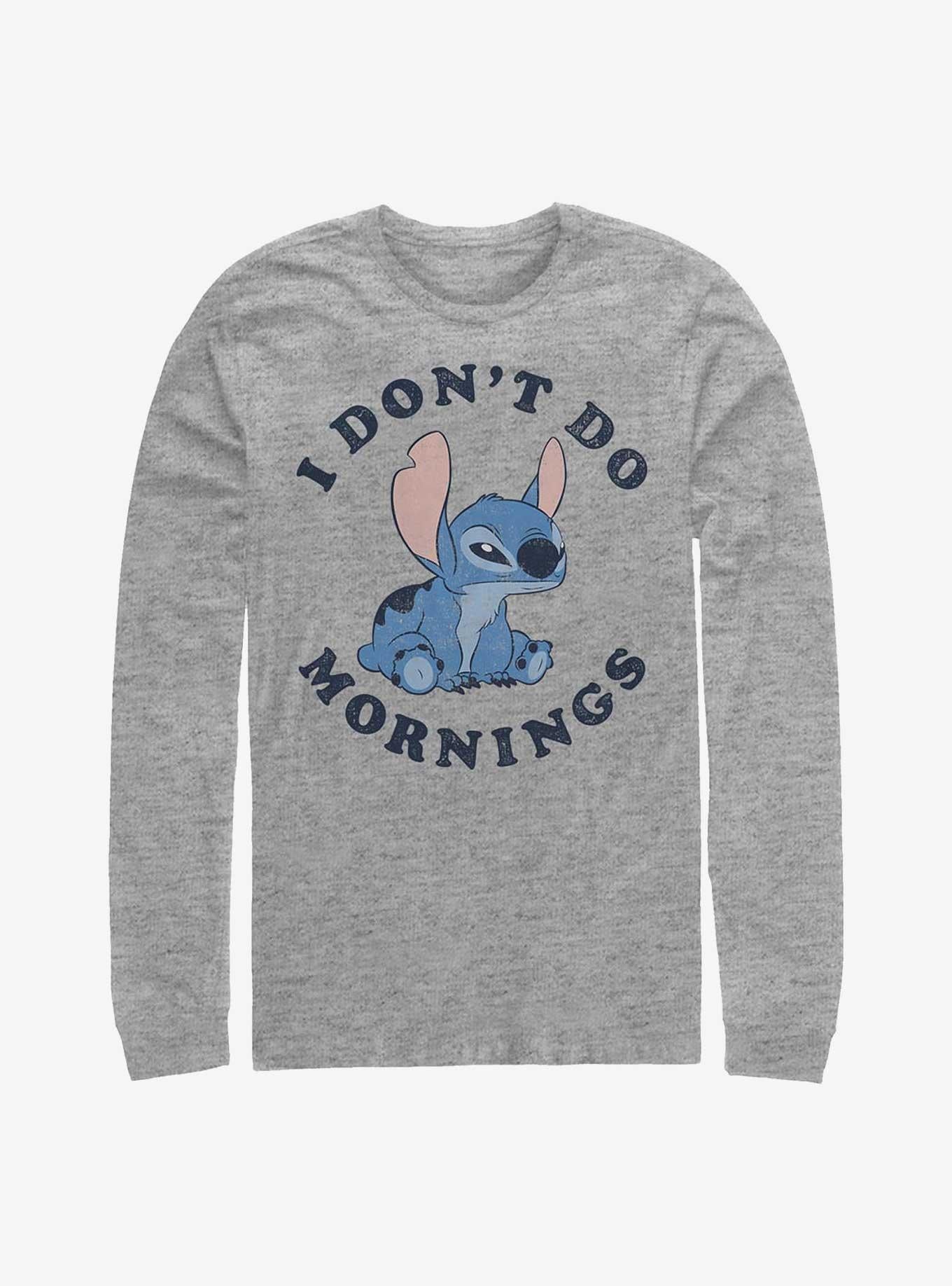 Disney Lilo Stitch I Dont Do Mornings LongSleeve TShirt T-Shirt | Best-Selling Design | Perfect Holiday Gift