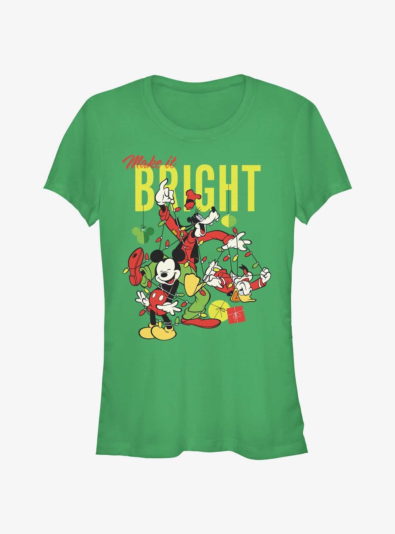 Disney Mickey Mouse Bright Christmas Mickey Goofy and Donald Girls T-Shirt T-Shirt | Exclusive Edition | Great Gift Idea