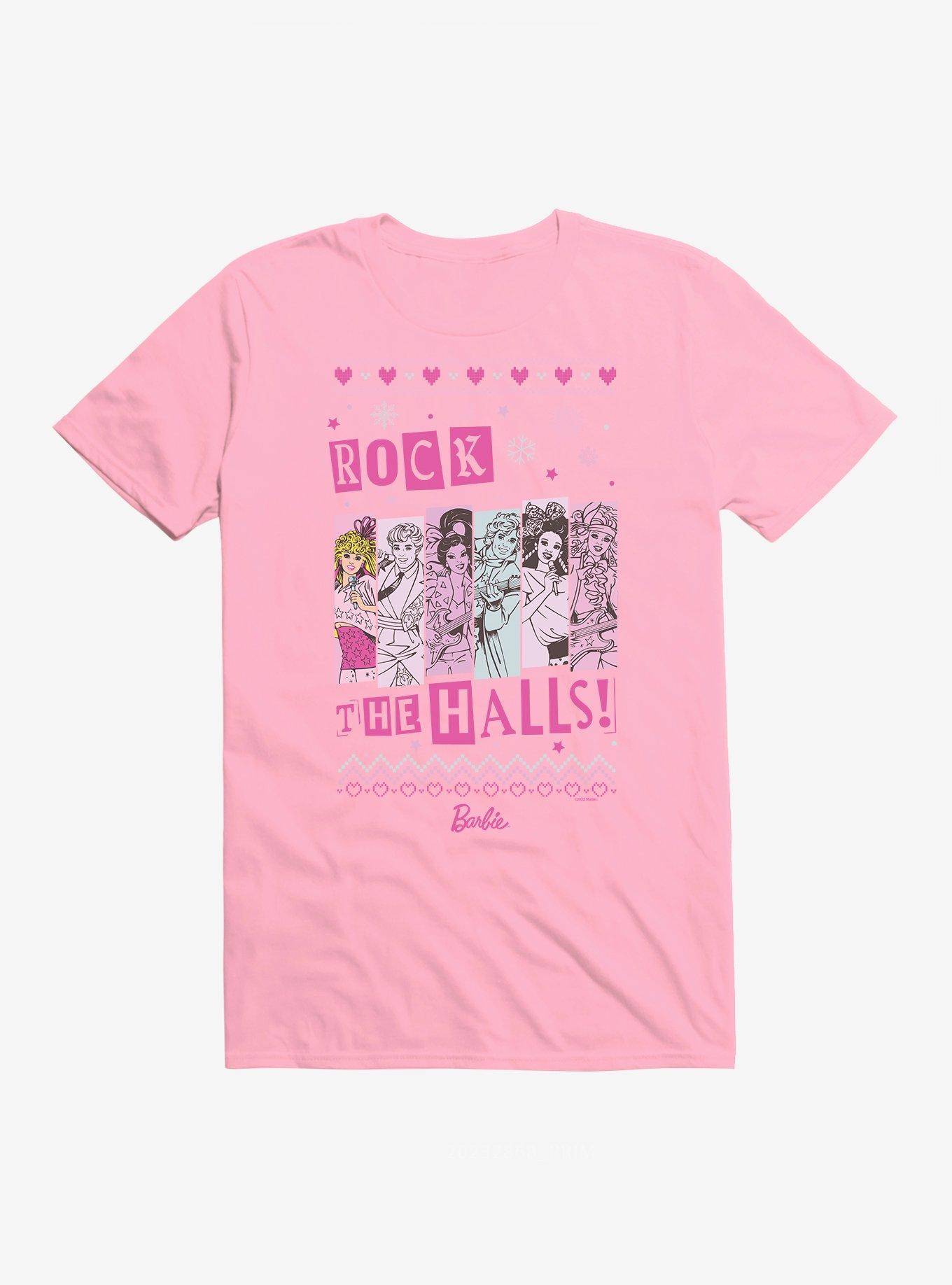 Barbie Rock The Halls Ugly Christmas Pattern T-Shirt T-Shirt | Viral Style | Must-Have Style