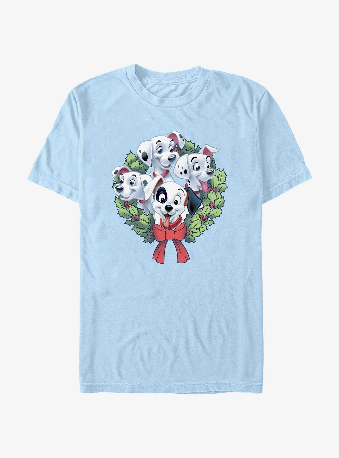 Disney 101 Dalmatians Puppy Christmas Wreath T-Shirt T-Shirt | Aesthetic Graphic | Great Gift Idea