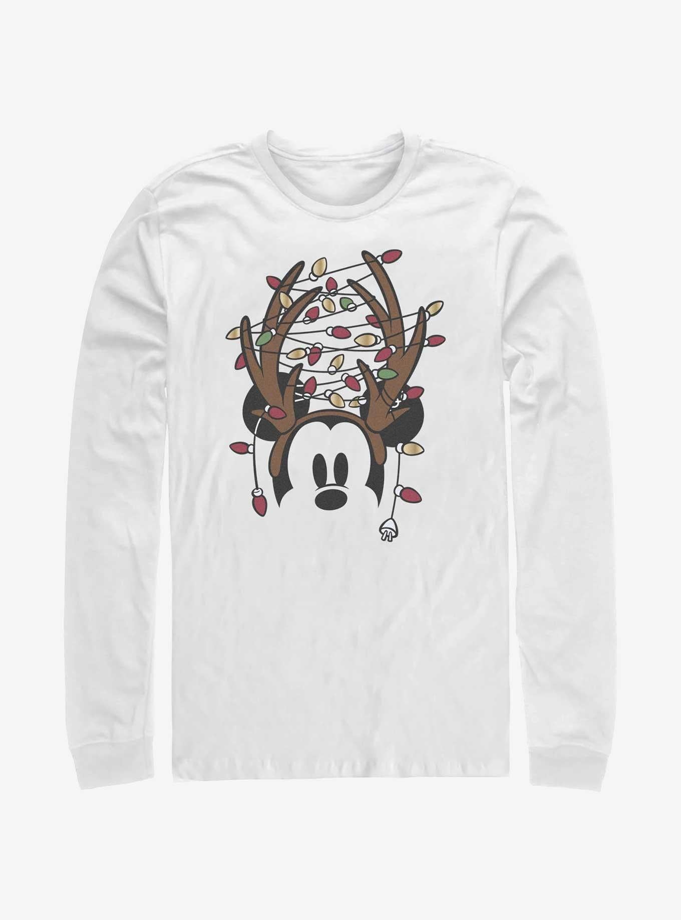 Disney Mickey Mouse Christmas Light Antlers Long-Sleeve T-Shirt T-Shirt | Fan Favorite Style | Top Pick For Fans
