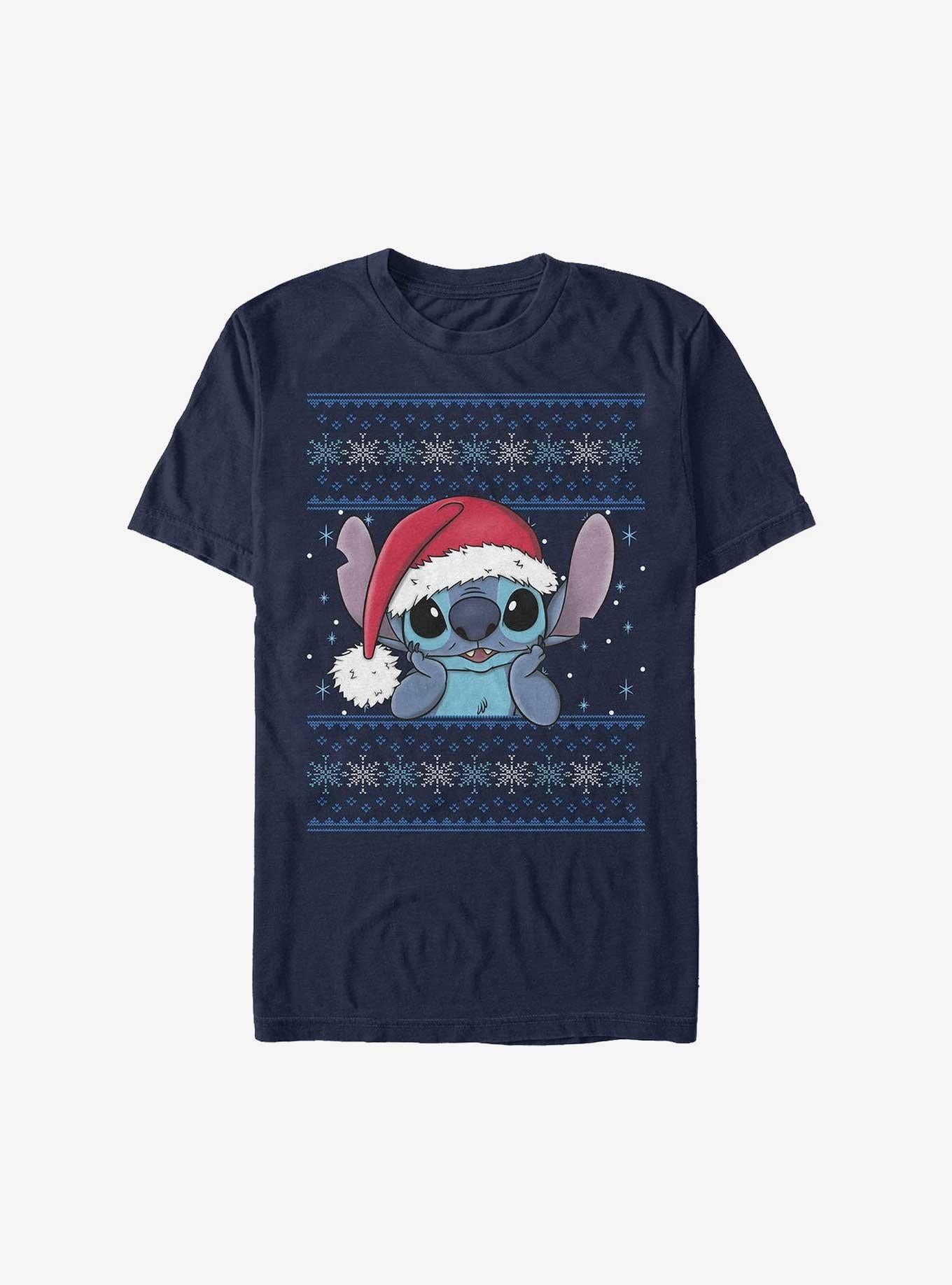 Disney Lilo Stitch Santa Hat Ugly Christmas Extra Soft TShirt T-Shirt | Top Trending Graphic | Top Pick For Gifting