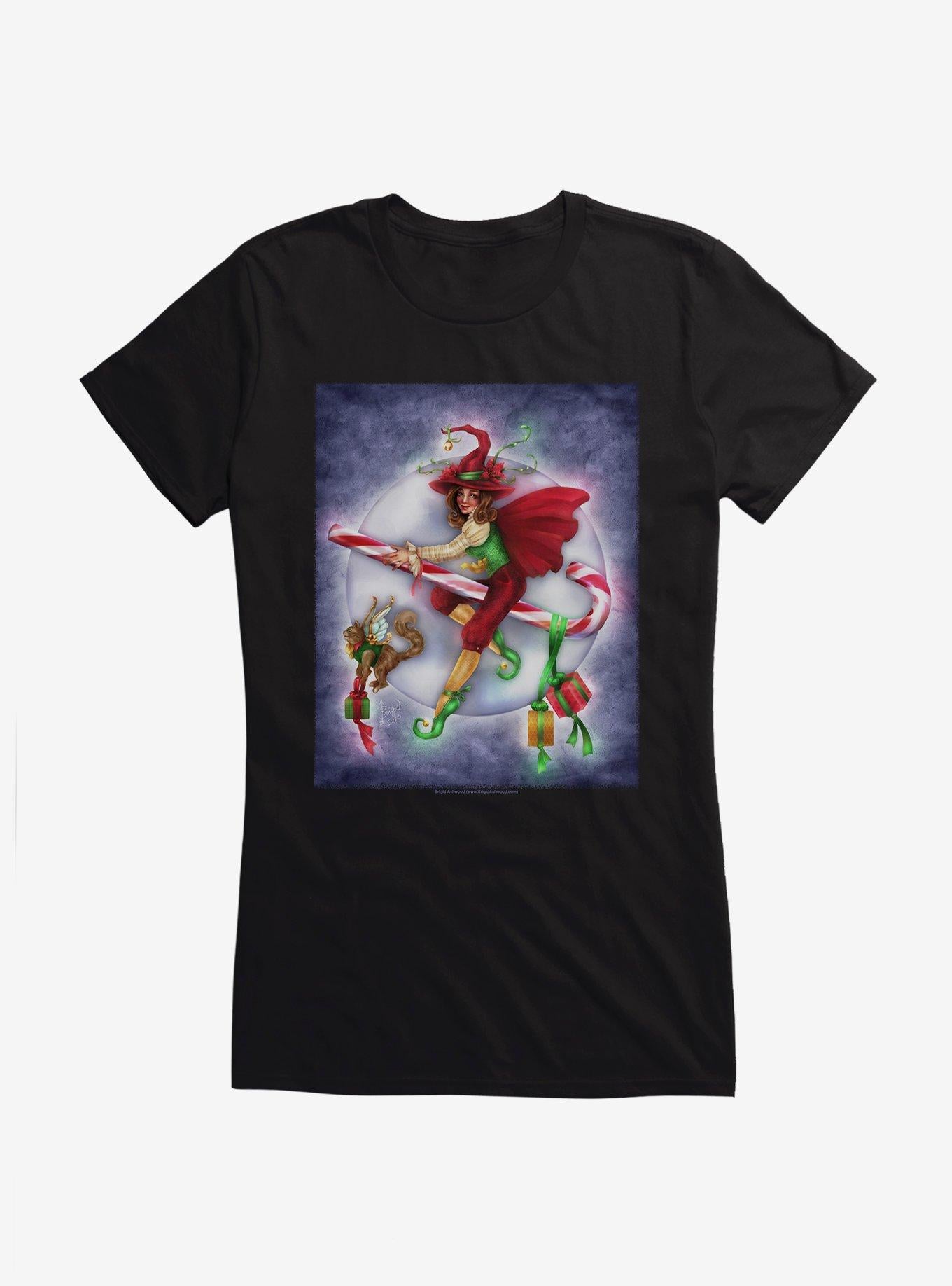 Christmas Witch Girls T-Shirt by Brigid Ashwood T-Shirt | Premium Graphic | Great Gift Idea
