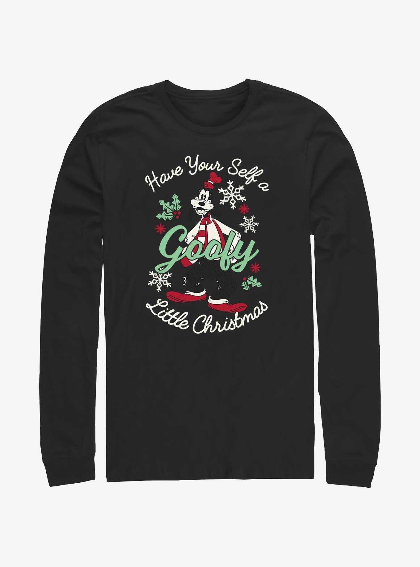 Disney Goofy Little Christmas Black Long-Sleeve T-Shirt T-Shirt | Fan Favorite Style | Must-Have Style