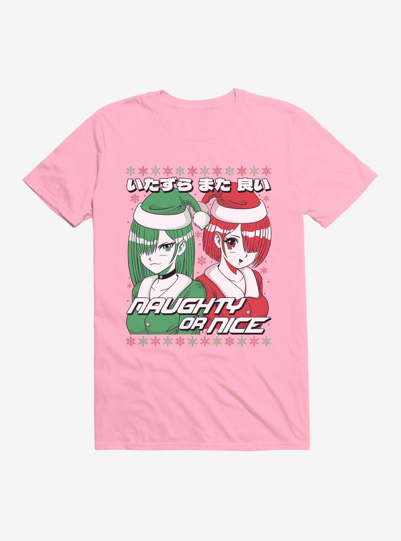 Christmas Anime Naughty Or Nice T-Shirt T-Shirt | High-Quality Print | Top Pick For Fans