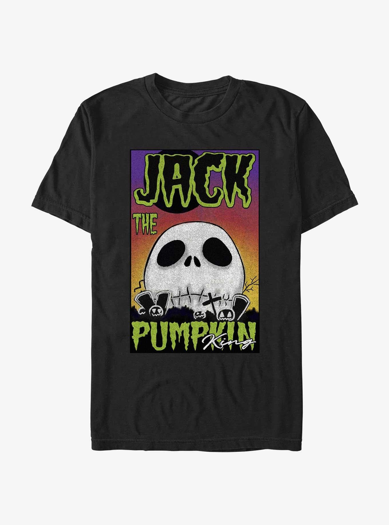 Disney The Nightmare Before Christmas Jack The Pumpkin King Skull Poster T-Shirt