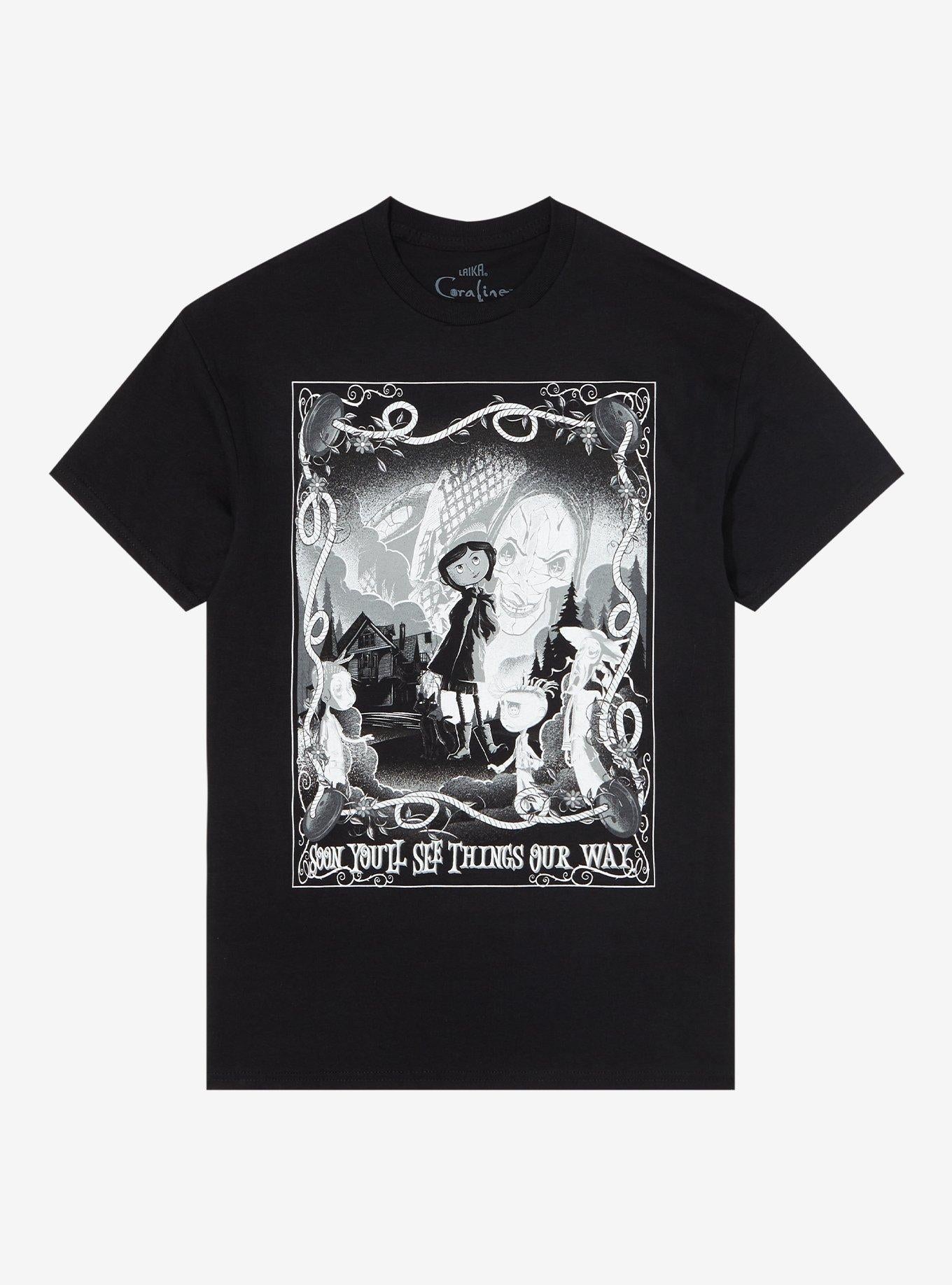 Coraline Black White Portrait TShirt Graphic Tee | Graphic Tee | Unisex Shirt | Premium Quality Apparel