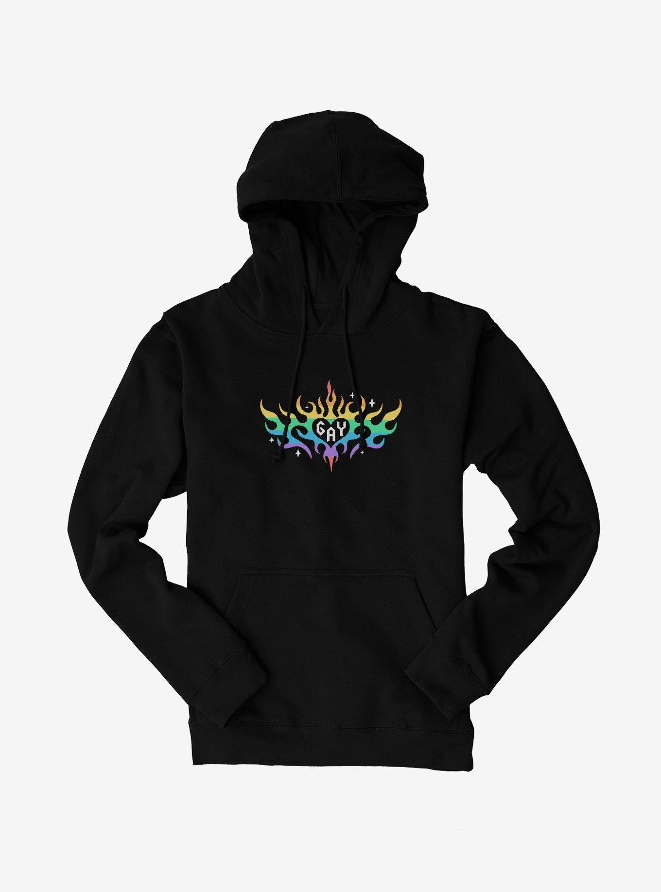 Pride Rainbow Flame Heart Hoodie