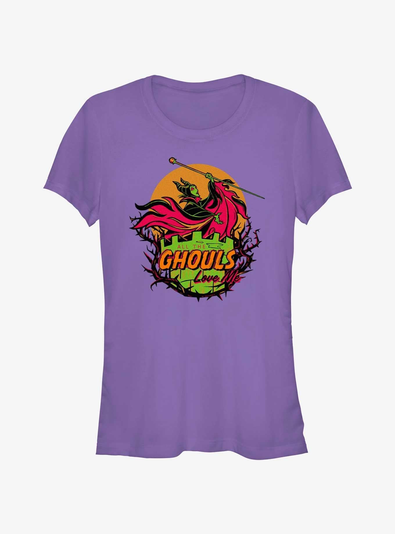 Disney100 Halloween Maleficent All The Ghouls Love Me Girls T-Shirt