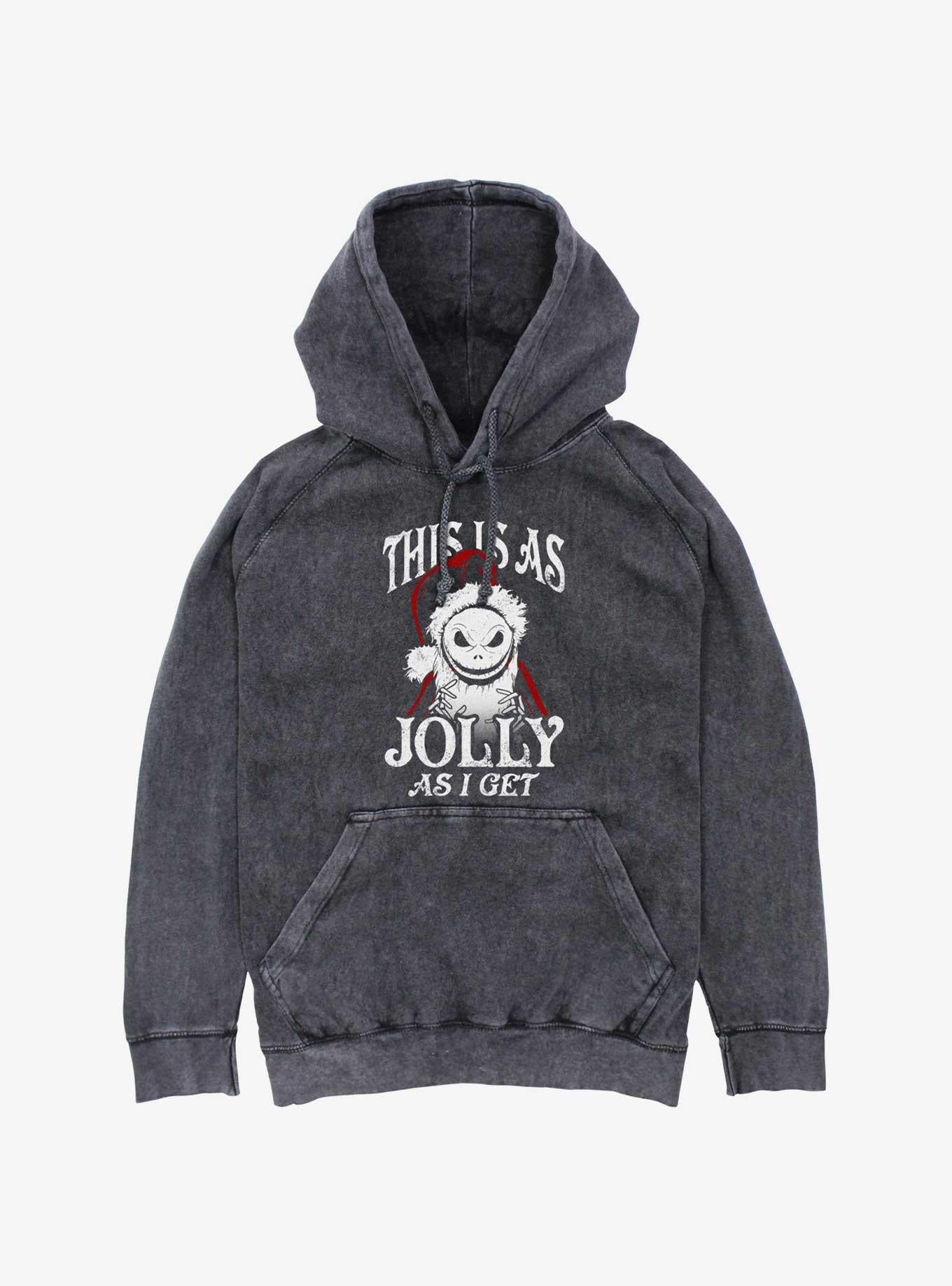 Disney Nightmare Before Christmas Jolly Santa Jack Mineral Wash Hoodie