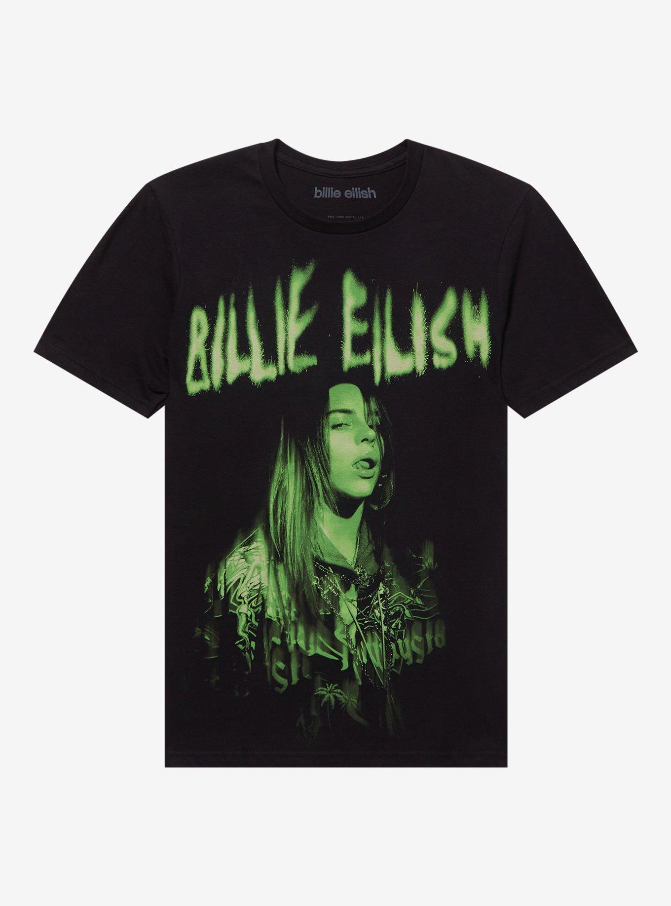 Billie Eilish Green Jumbo Portrait Boyfriend Fit Girls TShirt Graphic Tee | Graphic Tee | Unisex Shirt | Comfortable Daily Wear