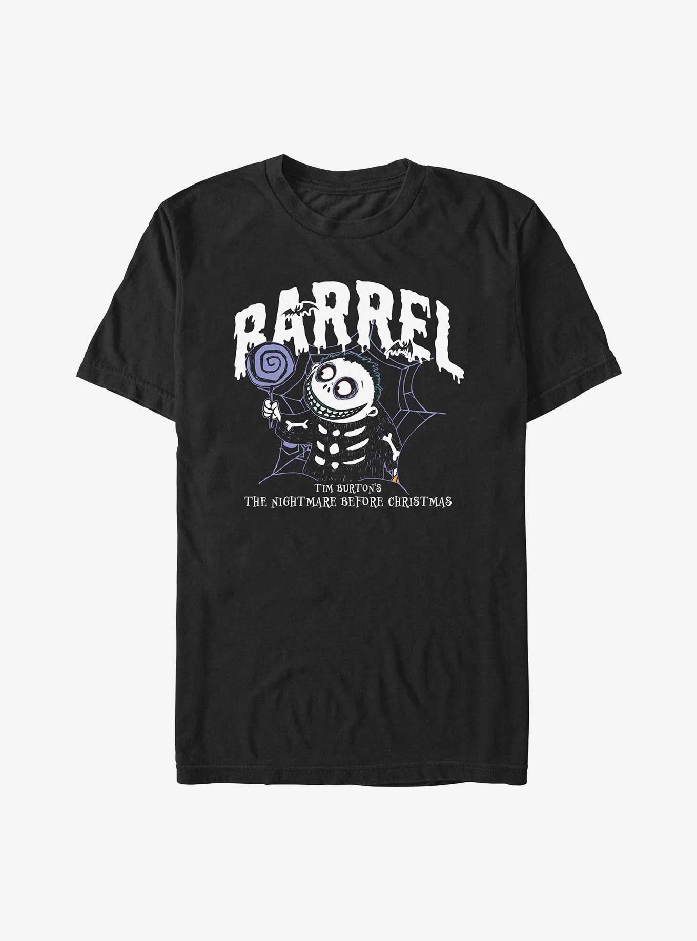The Nightmare Before Christmas Collegiate Barrel TShirt T-Shirt | Holiday Edition | Trending Festive Apparel