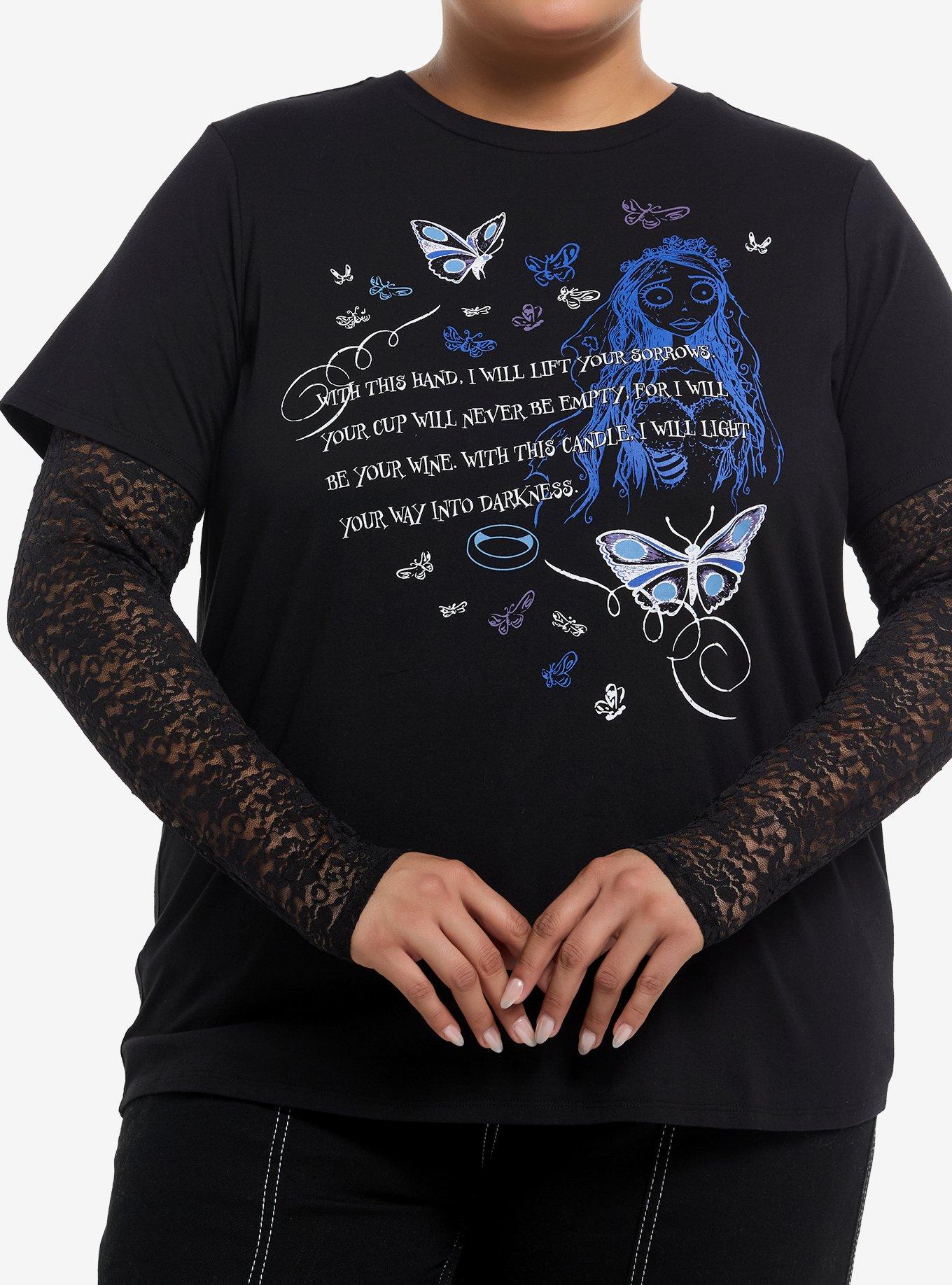 Corpse Bride Emily Vows Lace Girls Twofer TShirt Plus Size Graphic Tee | Graphic Tee | Unisex Shirt | High-Quality Print