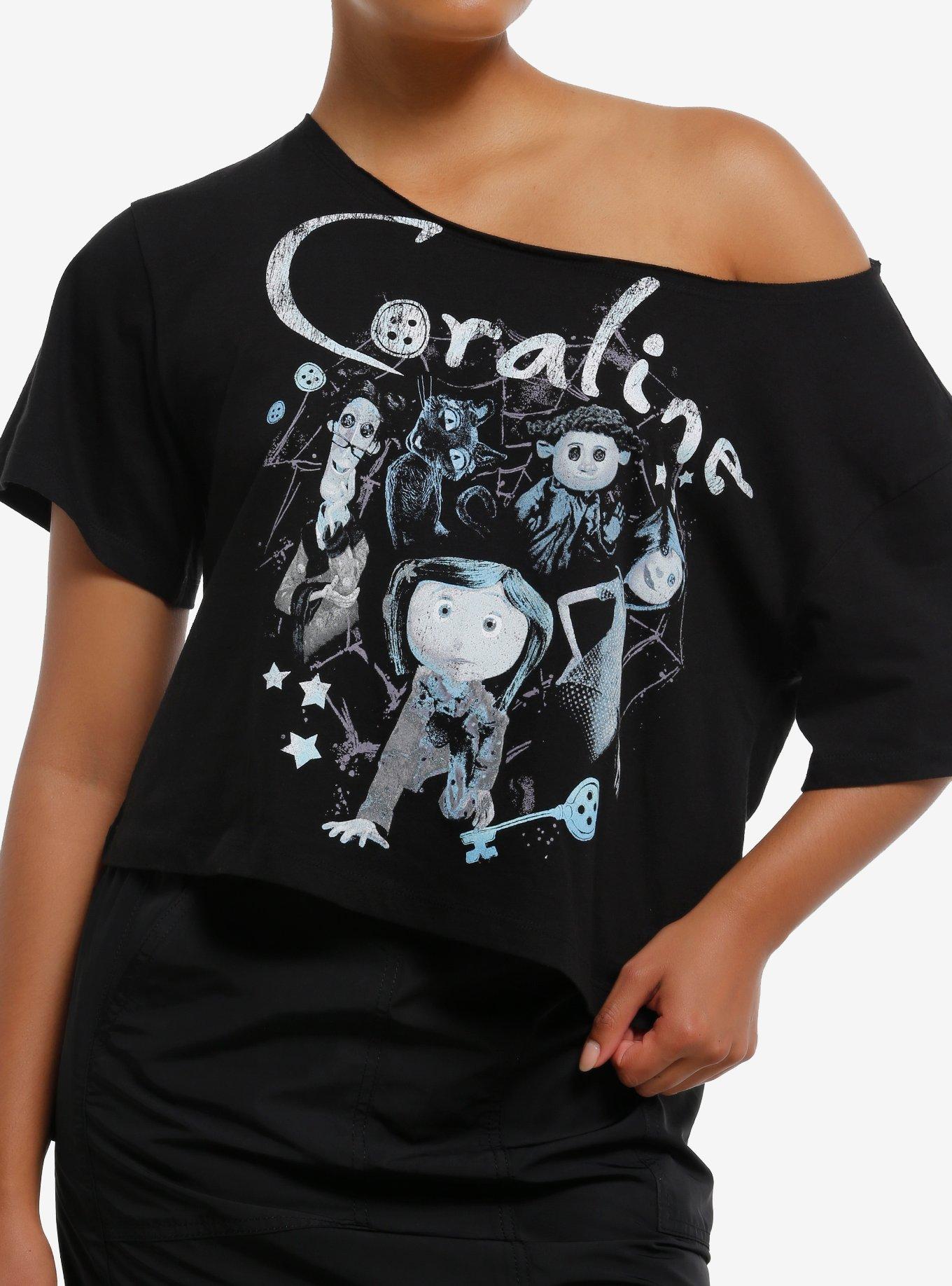 Coraline Jumbo Print OffShoulder Girls TShirt Graphic Tee | Graphic Tee | Unisex Shirt | Best-Selling Design