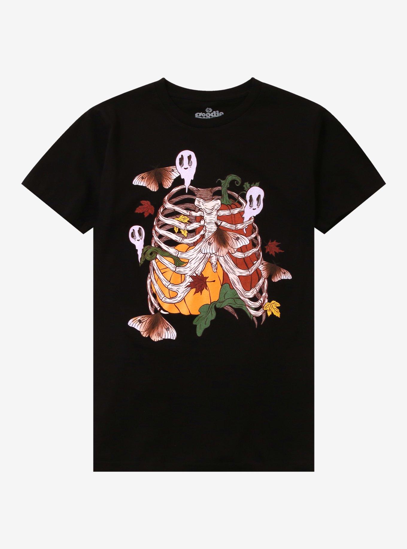 Autumn Ghost Rib Cage T-Shirt By Goodie Two Sleeves
