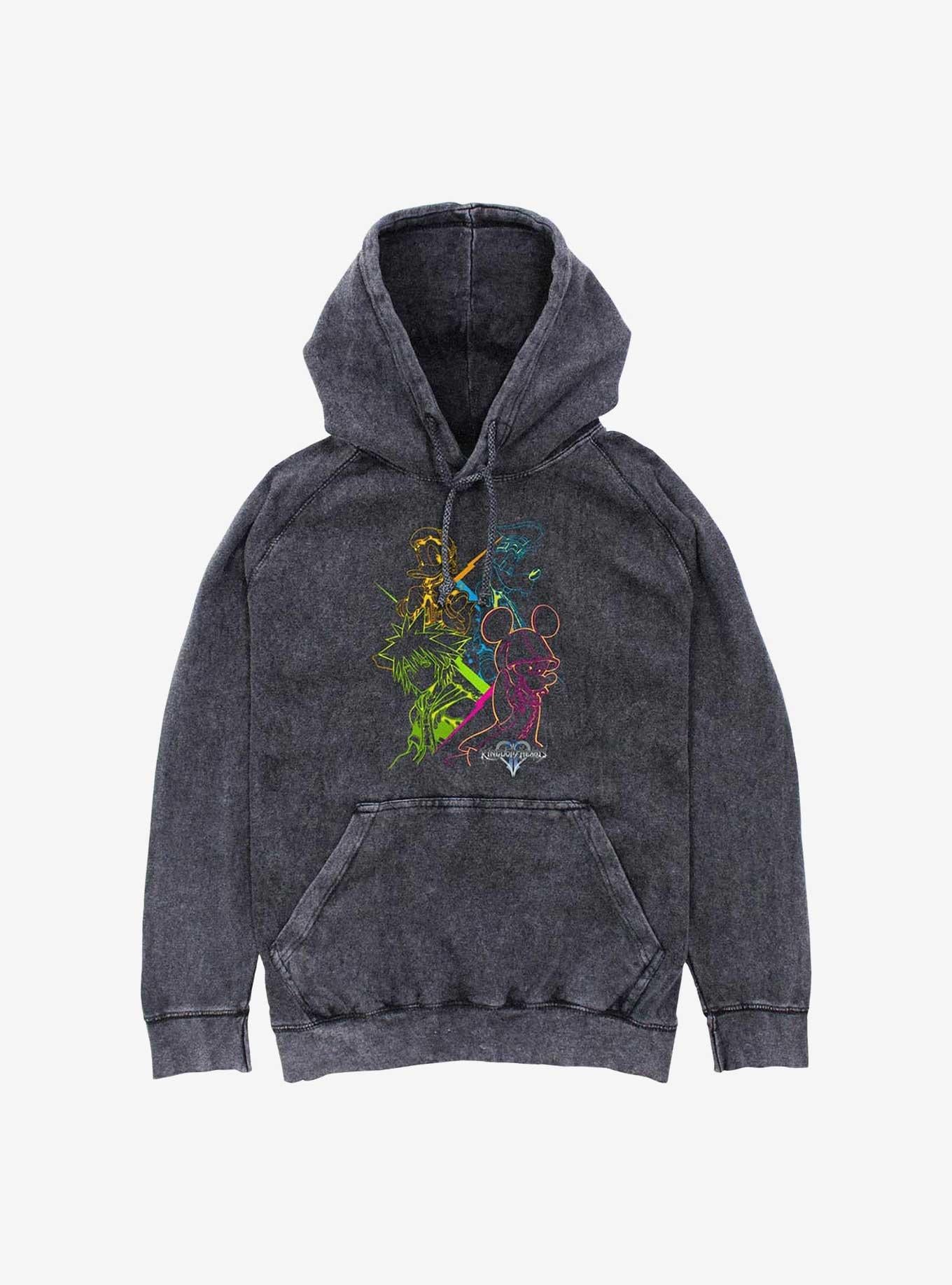 Disney Kingdom Hearts Kingdom Neon Color Mineral Wash Hoodie