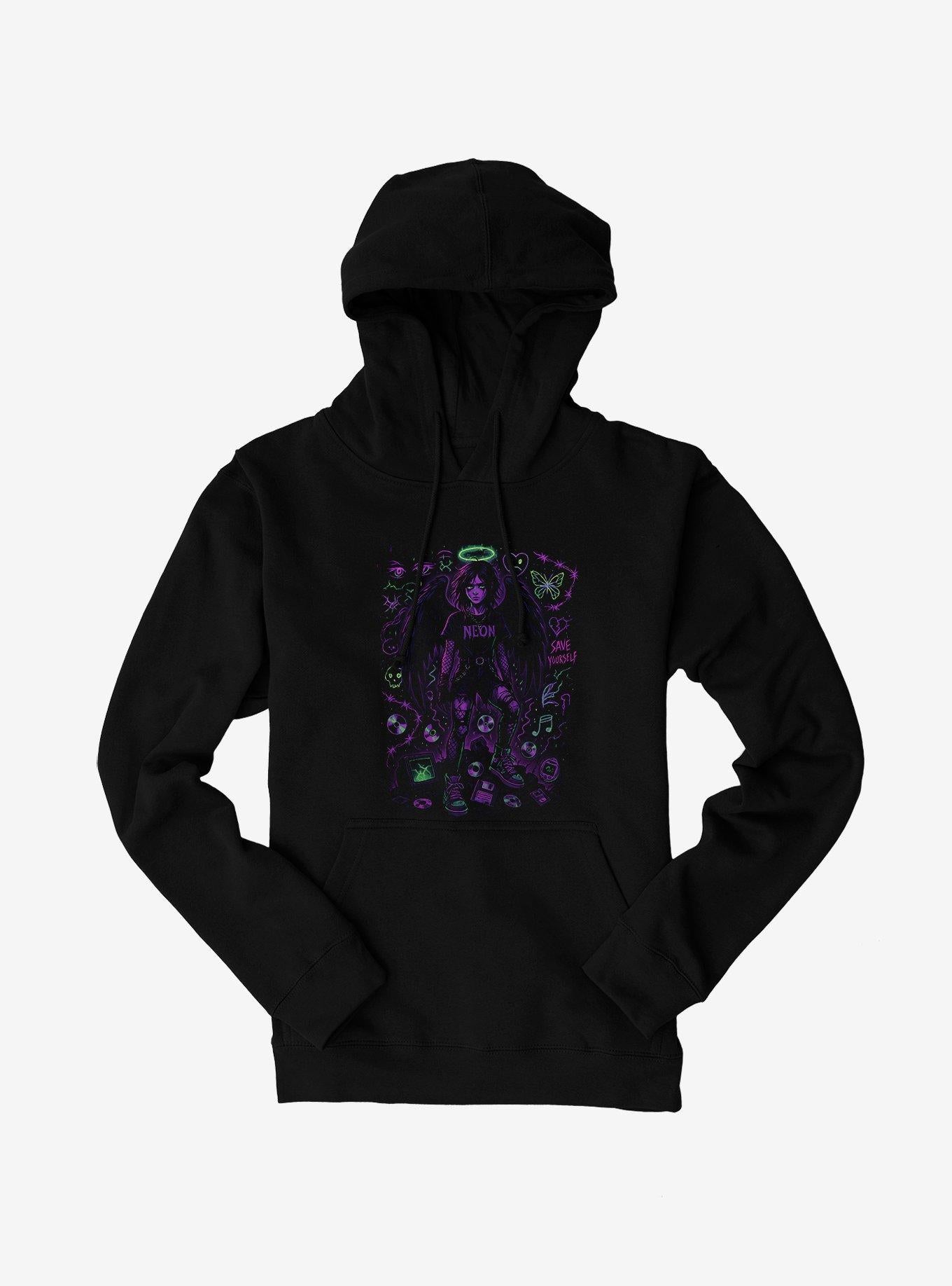 Neon Angst Emo Girl Hoodie