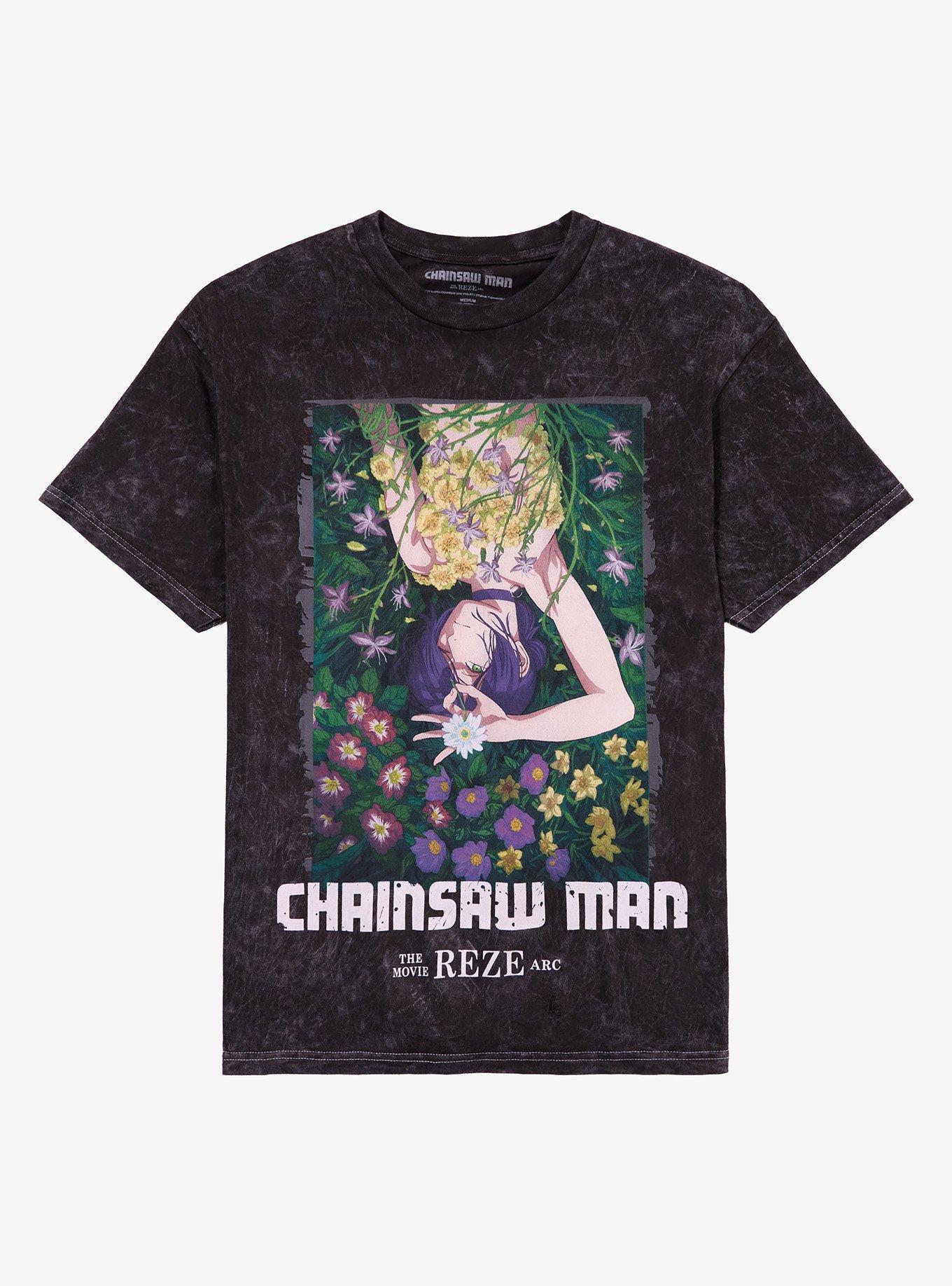 Chainsaw Man The Movie Reze Arc Flower Dark Wash TShirt Graphic Tee | Graphic Tee | Unisex Shirt | Premium Quality Apparel