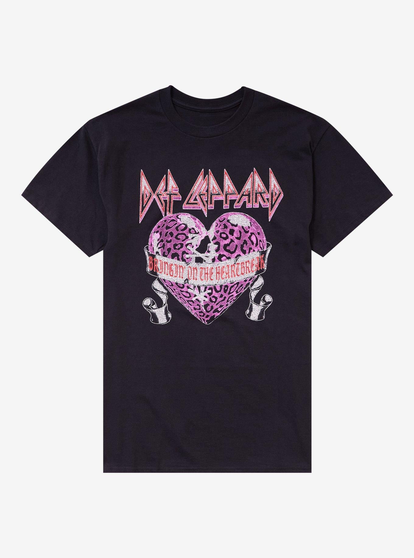 Def Leppard Bringin On The Heartbreak Cheetah Heart TShirt Graphic Tee | Graphic Tee | Unisex Shirt | Top Trending Fashion