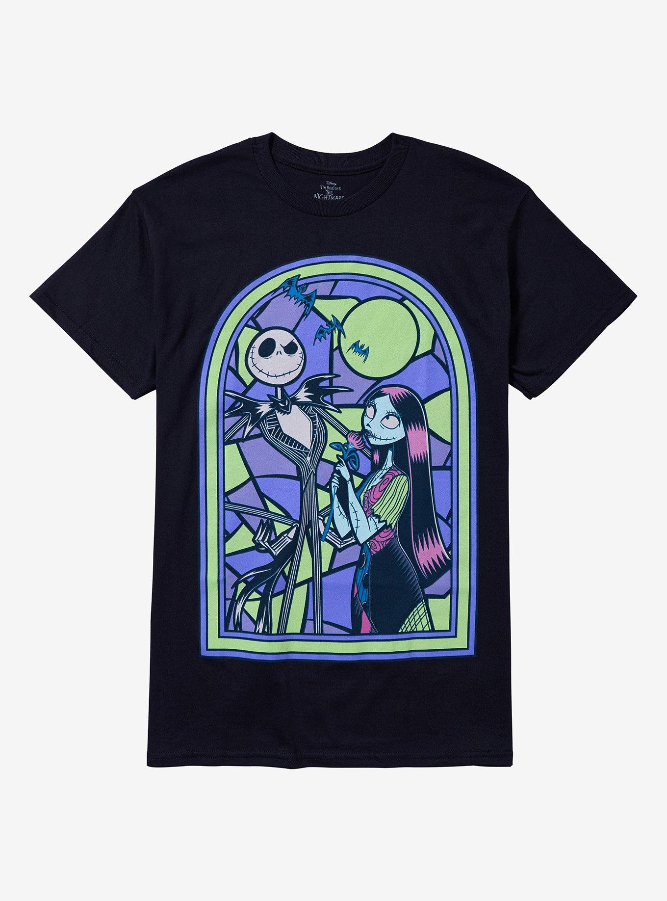 The Nightmare Before Christmas Jack & Sally Stained Glass T-Shirt