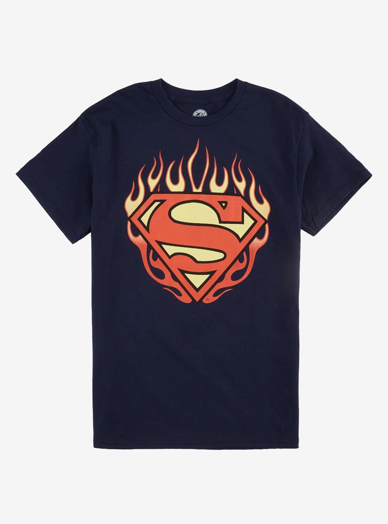 DC Comics Superman Crest Flames TShirt Graphic Tee | Graphic Tee | Unisex Shirt | Comfortable Daily Wear