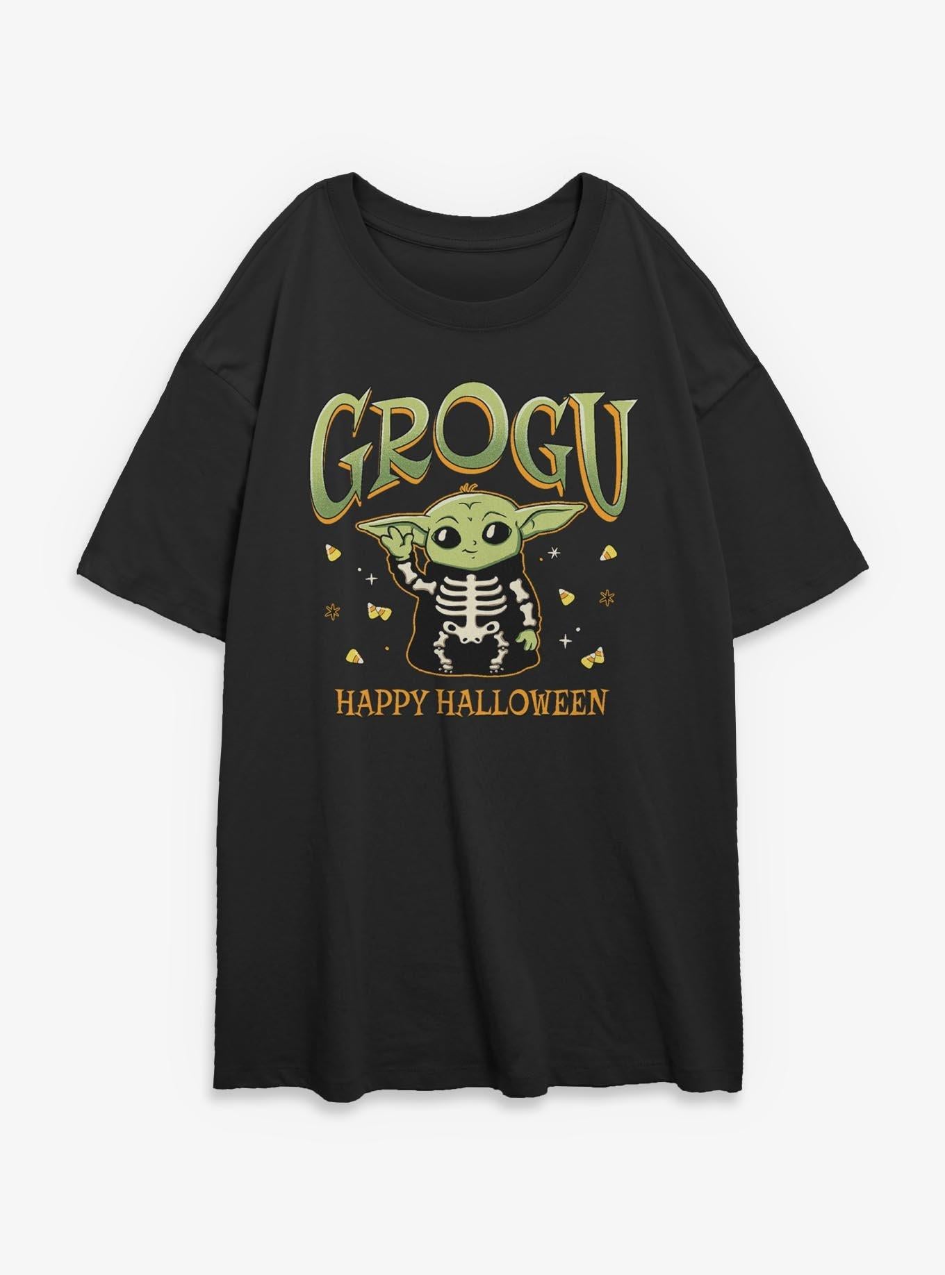 Star Wars The Mandalorian Grogu Halloween Girls Oversized T-Shirt