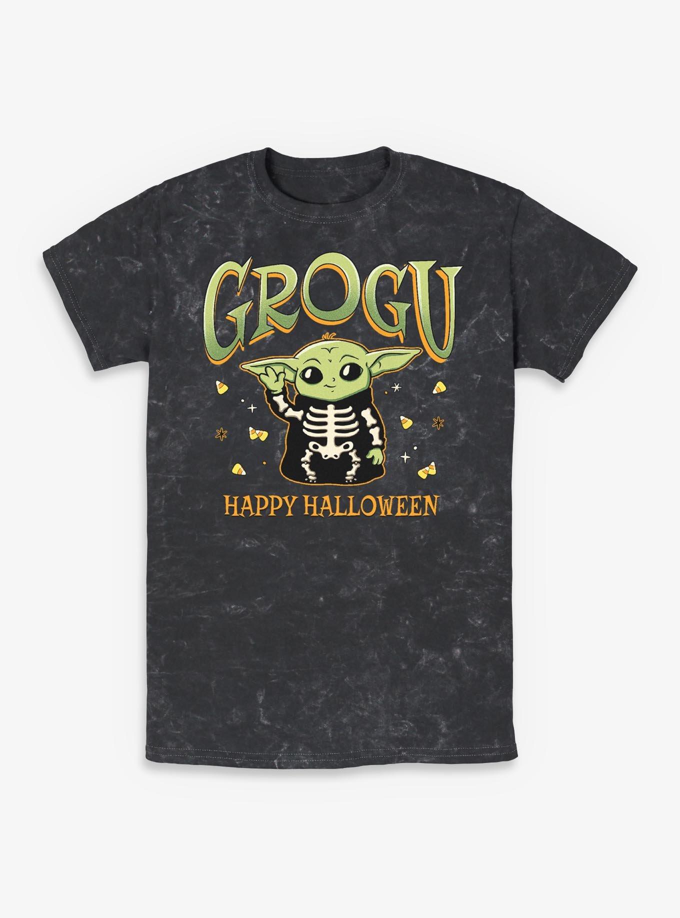 Star Wars The Mandalorian Grogu Halloween Mineral Wash T-Shirt