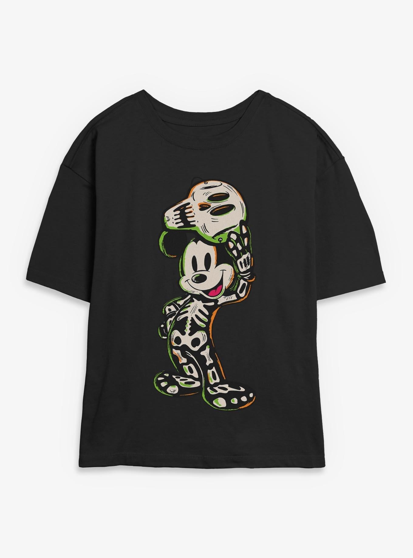 Disney Mickey Mouse Halloween Skeleton Girls Skimmer T-Shirt