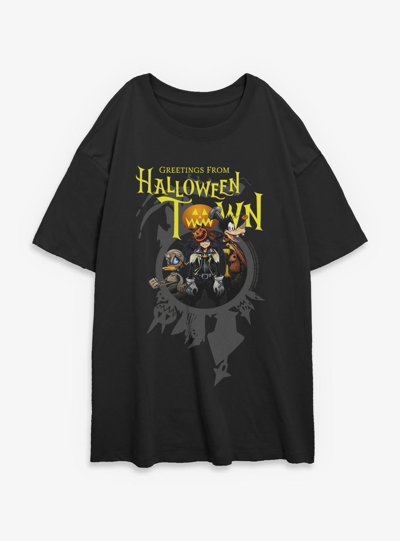 Disney Kingdom Hearts Greetings From Halloween Town Girls Oversized T-Shirt