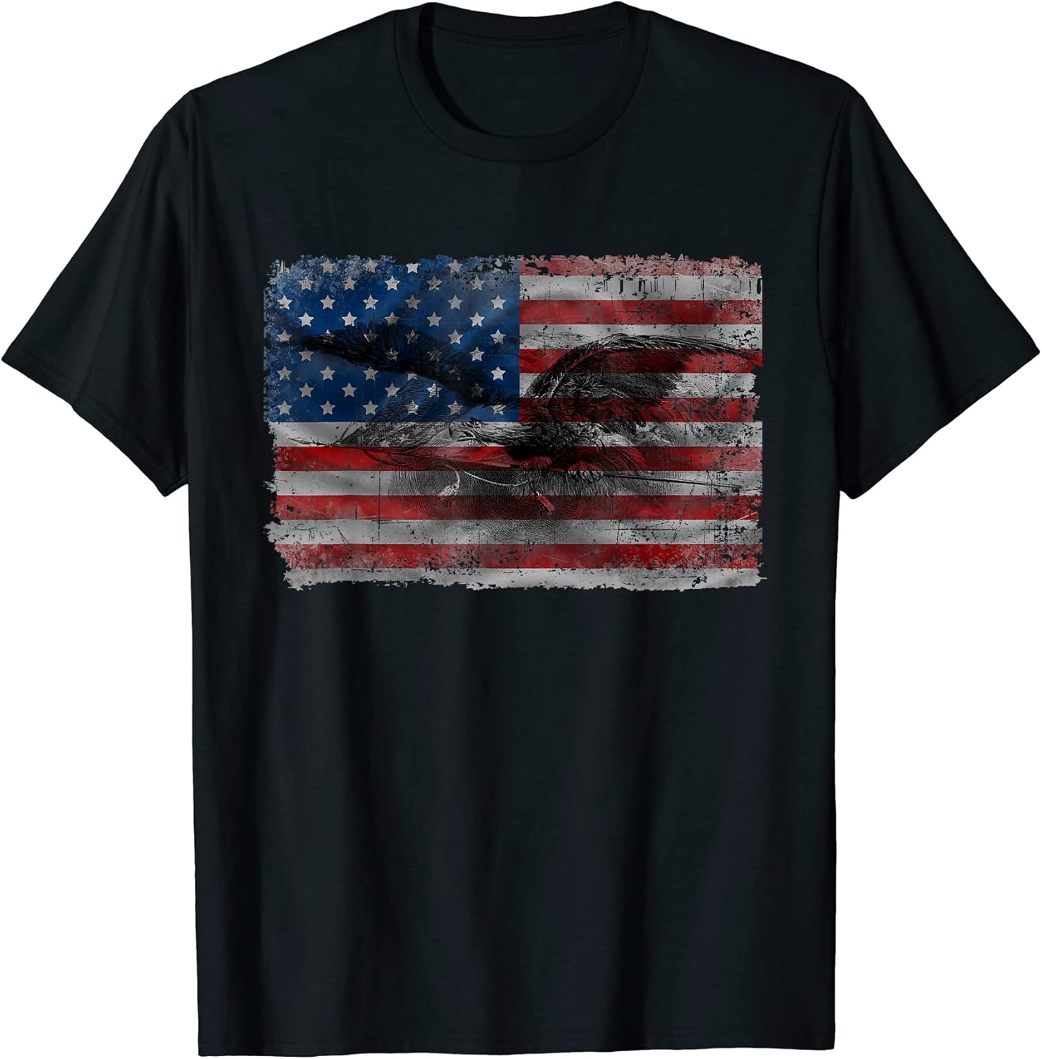 American Flag Patriotic Eagle 4th of July Vintage USA Flag T-Shirt for Women Kids Men