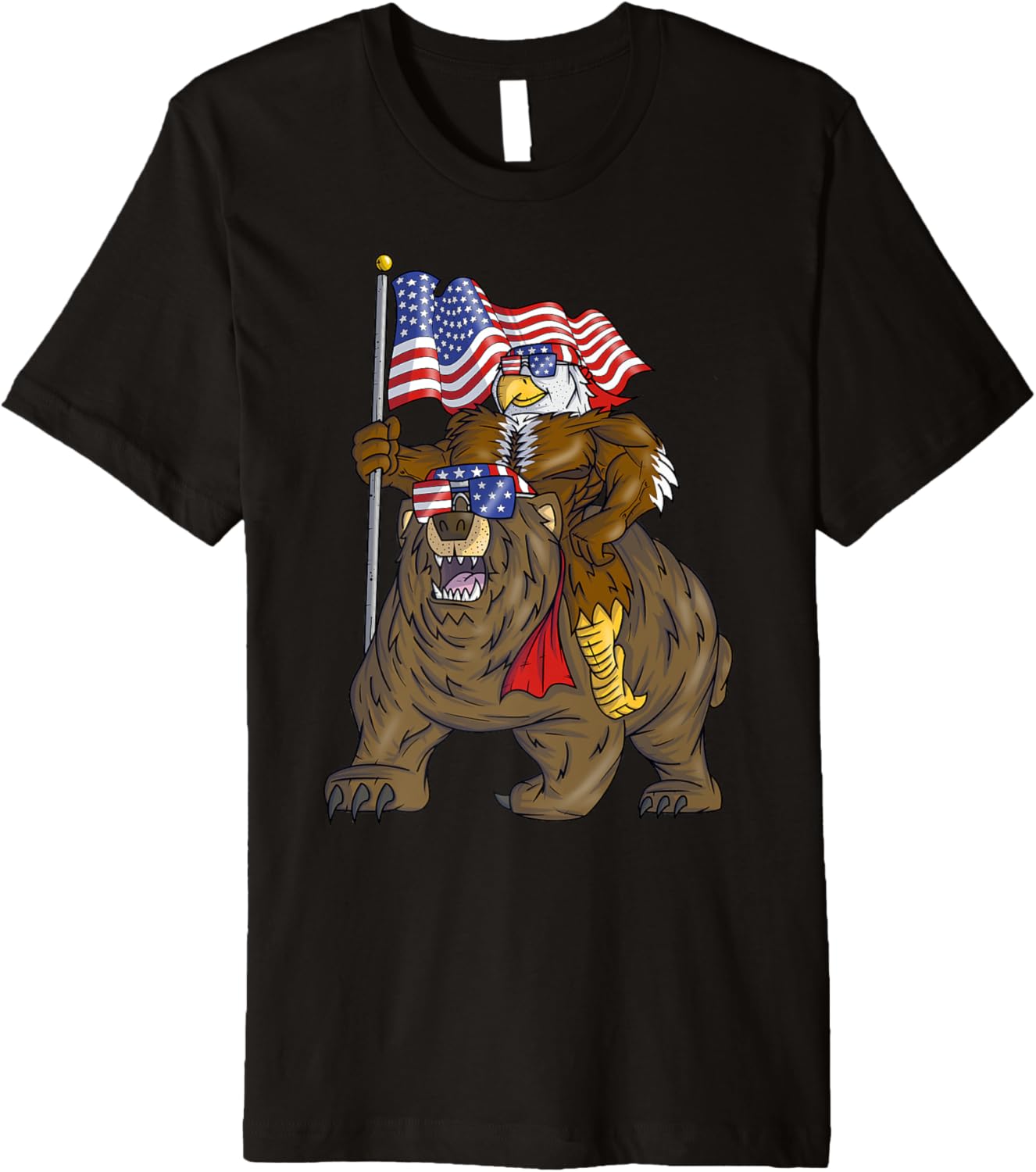 4th of July Boys Proud American Bald Eagle Bear Premium