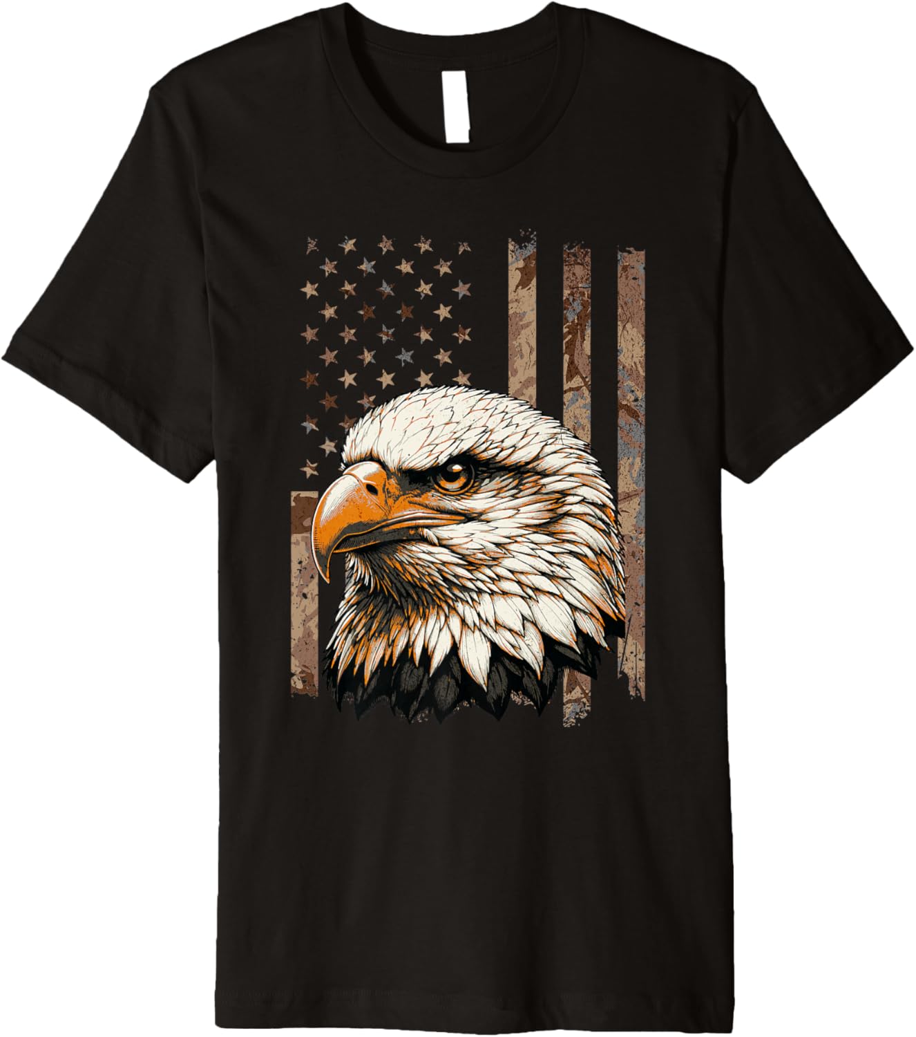 Desert Camo Bald Eagle American Flag Camouflage Tactical Premium