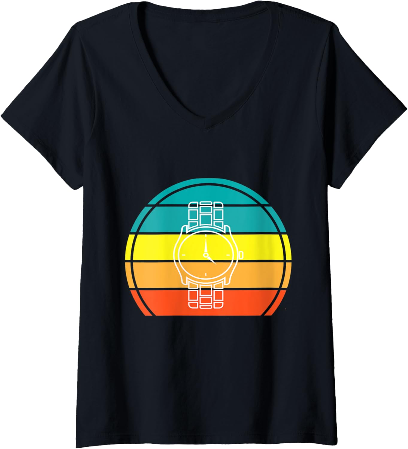 Womens Retro Watch Dial Vintage Watches Maker Watchmaker Clockmaker V-Neck