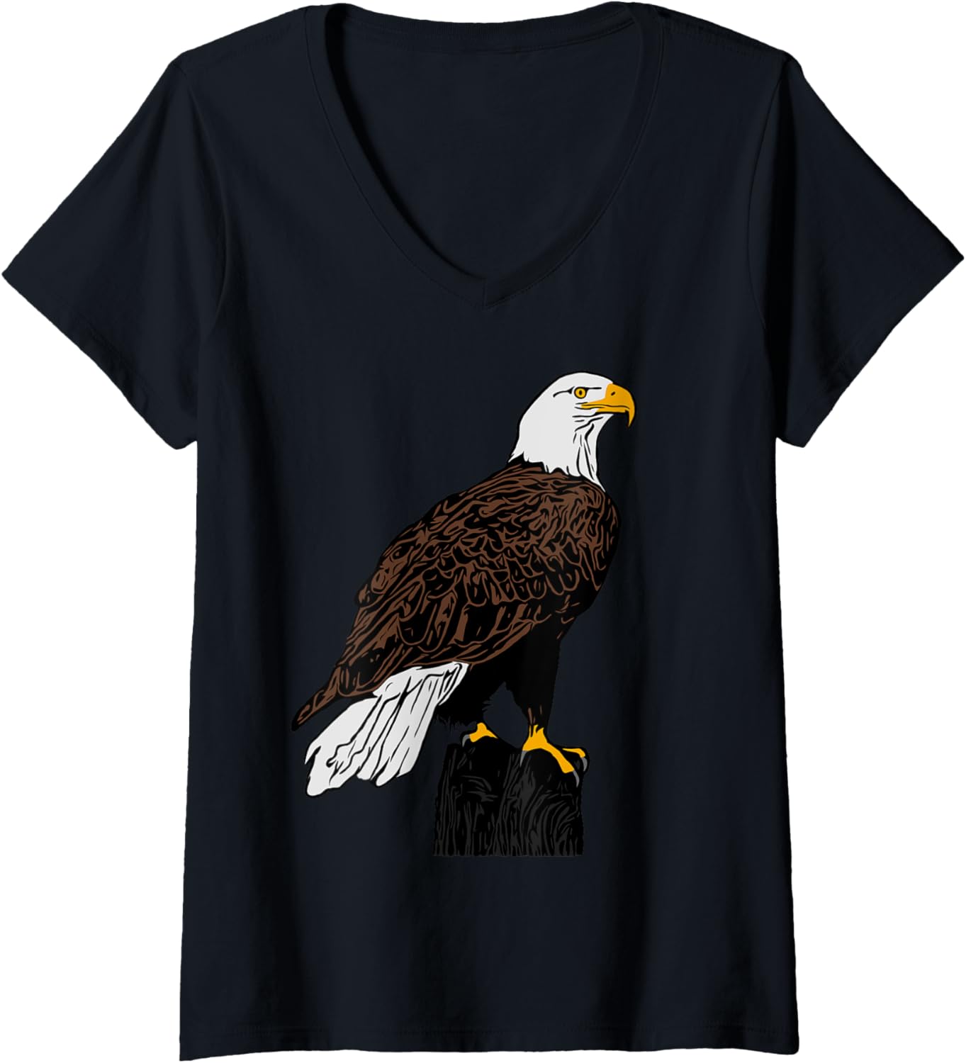 Bald eagle imprint Retro american motif eagle imprint V-Neck
