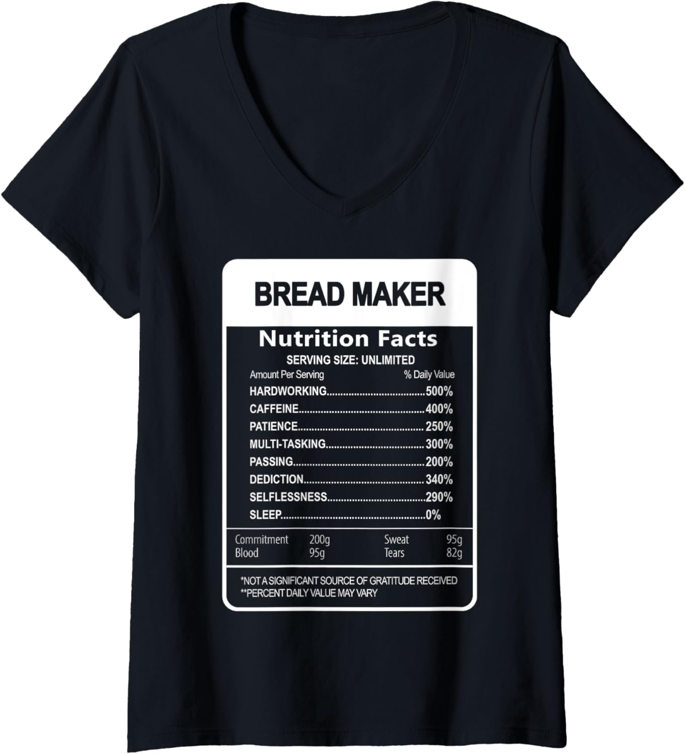Bread maker Nutrition Facts Sarcastic V-Neck