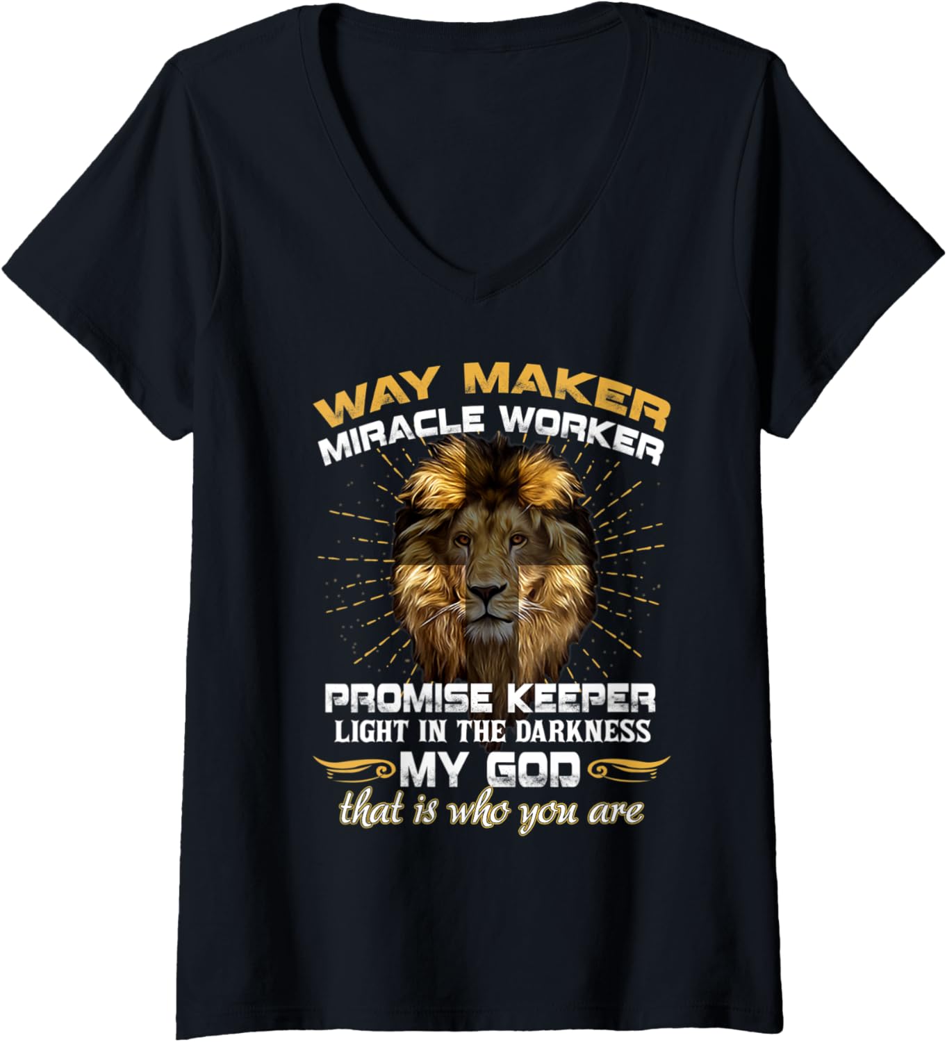 Womens Way maker miracle worker t shirt V-Neck