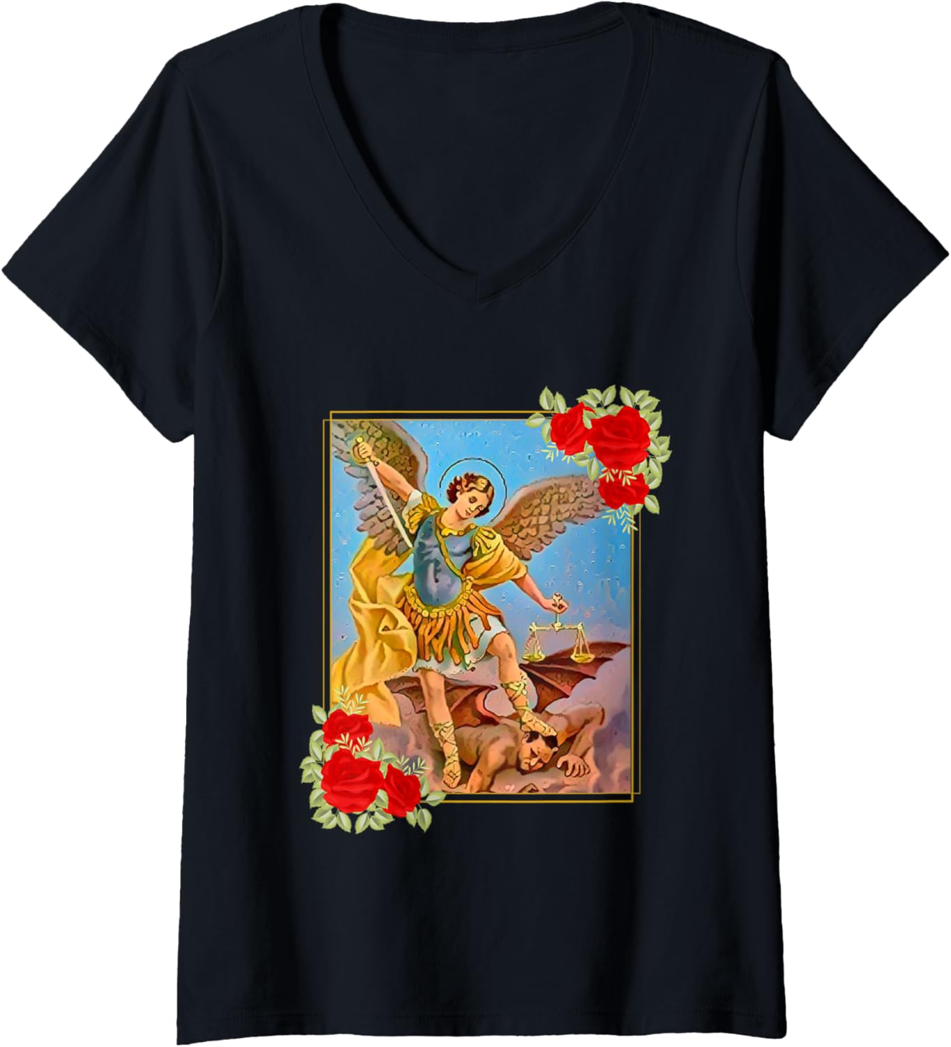 Archangel Michael \/ Miguel Arcangel \/ Saint Michael V-Neck