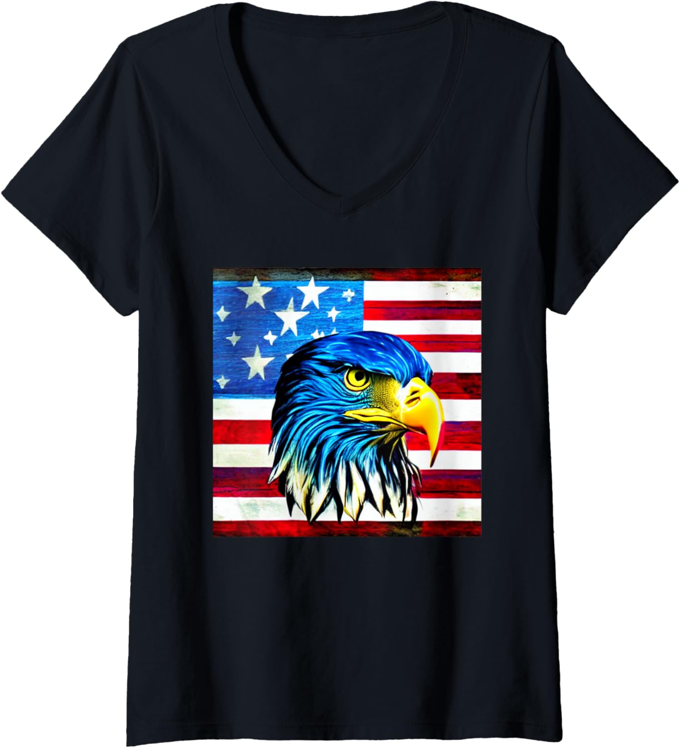 American flag eagle t-shirt USA Patriotic eagle, Bald eagle V-Neck