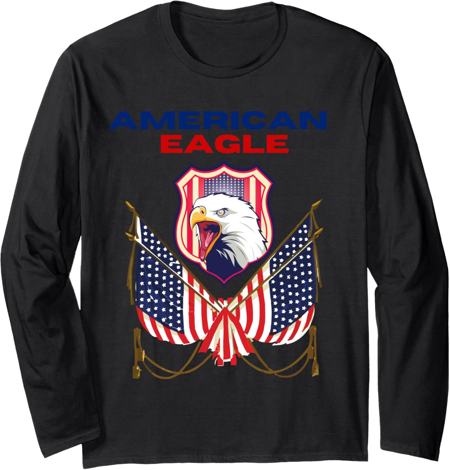 American eagle proudly American flag and eagle Long Sleeve