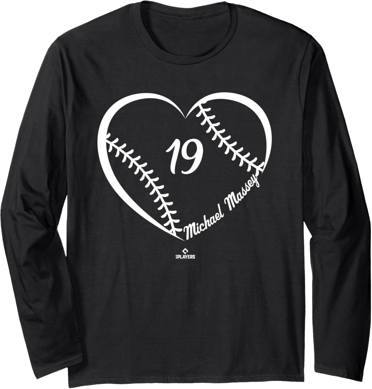 Baseball Heart Number Michael Massey MLBPA Long Sleeve
