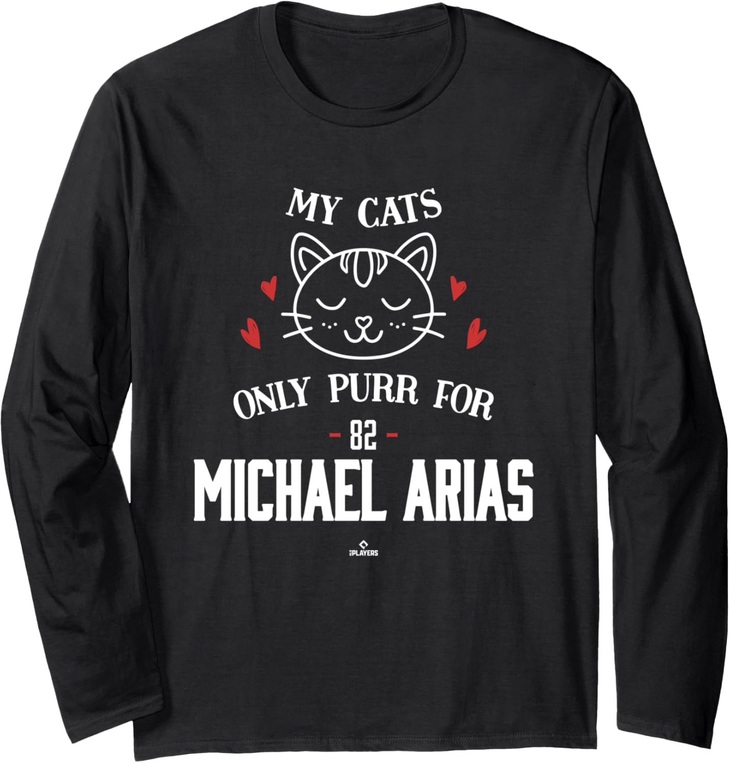Cat Lovers for Michael Arias Chicago Baseball MLBPA Long Sleeve