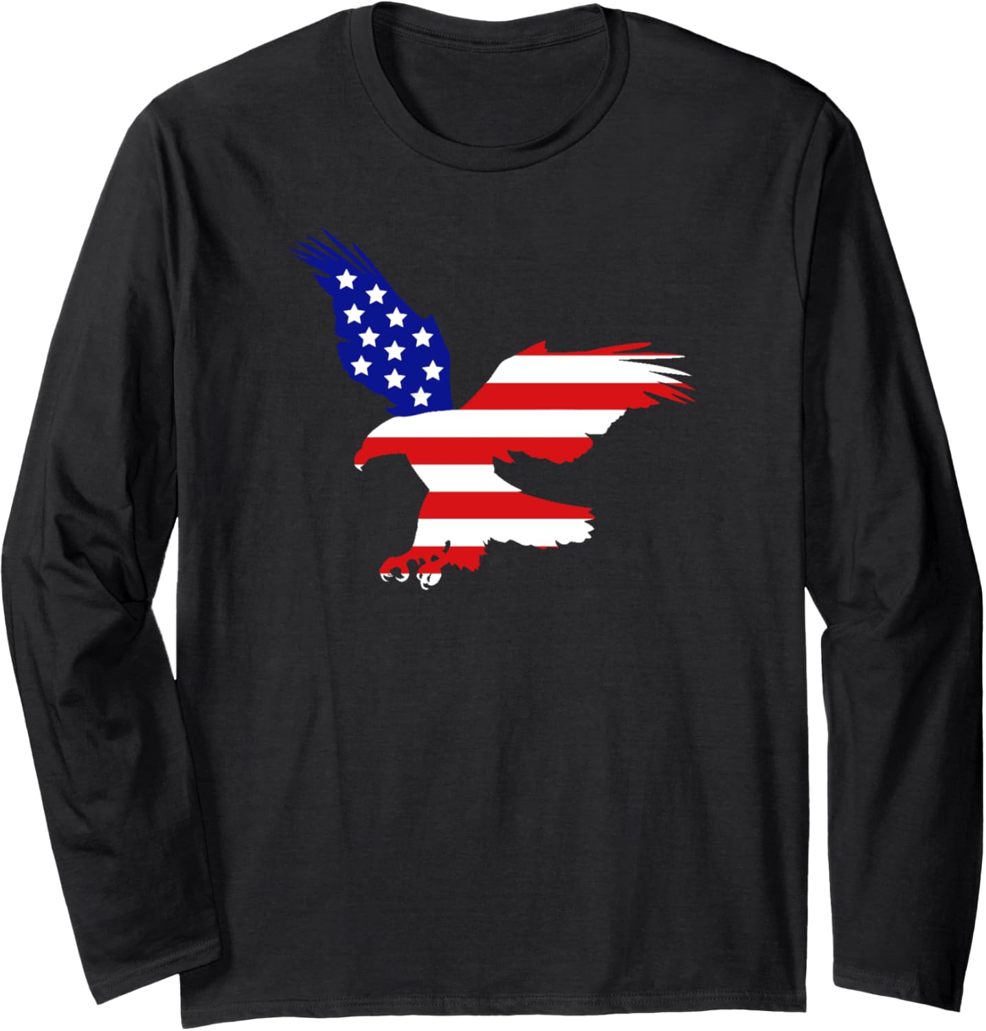 American Flag Bald Eagle Fourth of July Long Sleeve