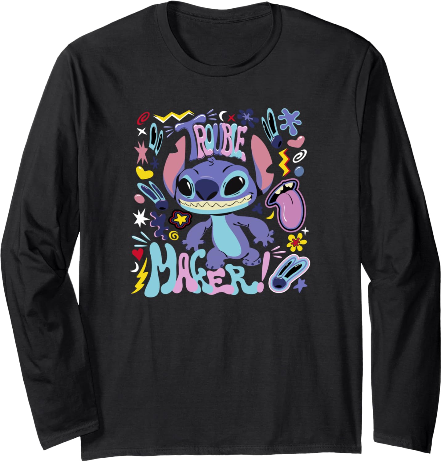 Disney Lilo & Stitch Trouble Maker Stitch Collage Long Sleeve