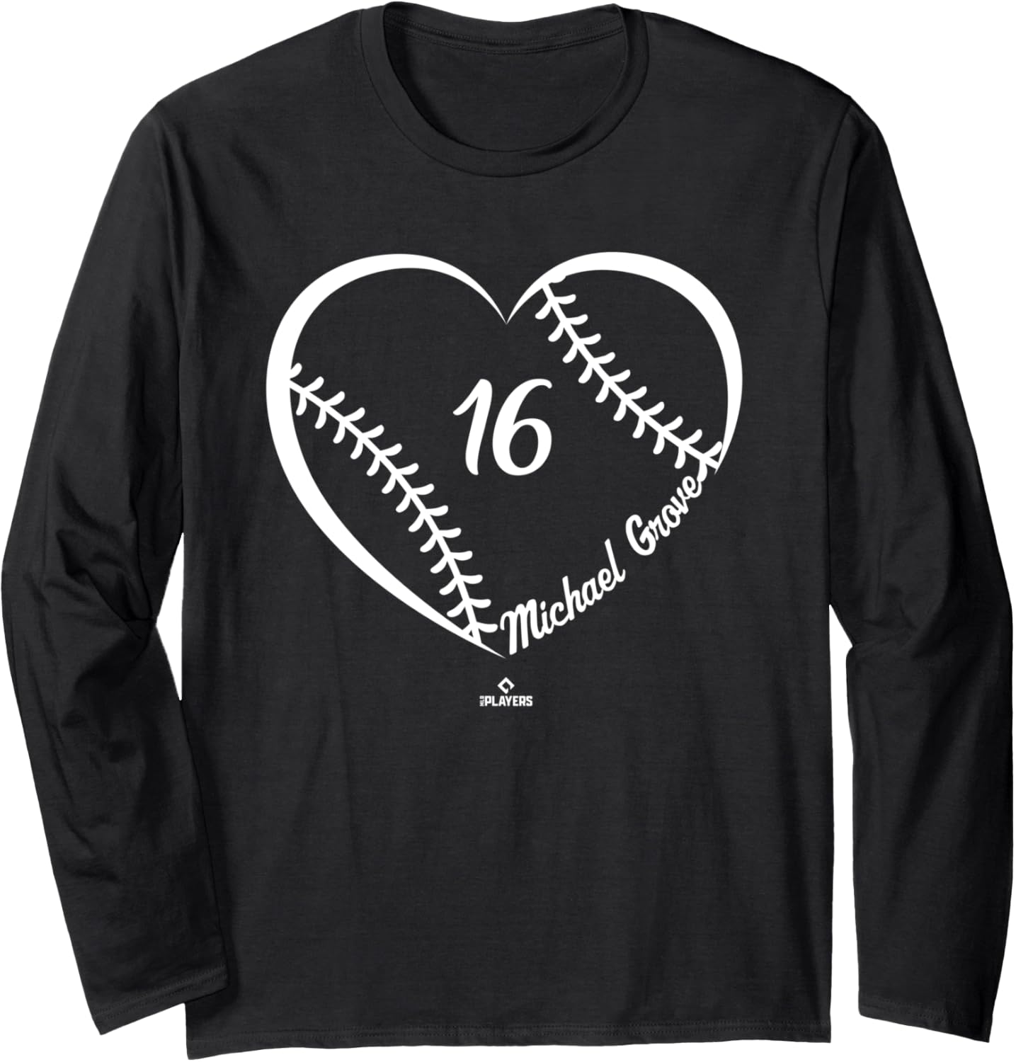 Baseball Heart Number Michael Grove MLBPA Long Sleeve